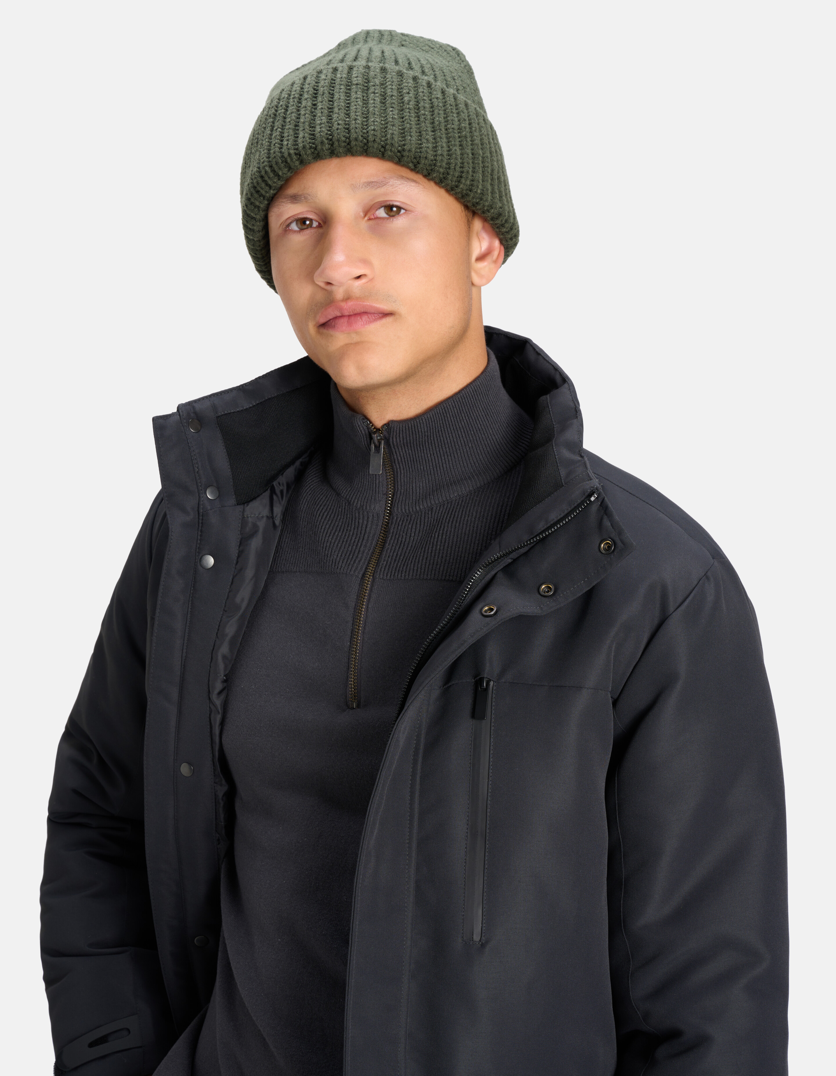 Gebreide Beanie Donkergroen SHOEBY ACCESSOIRES
