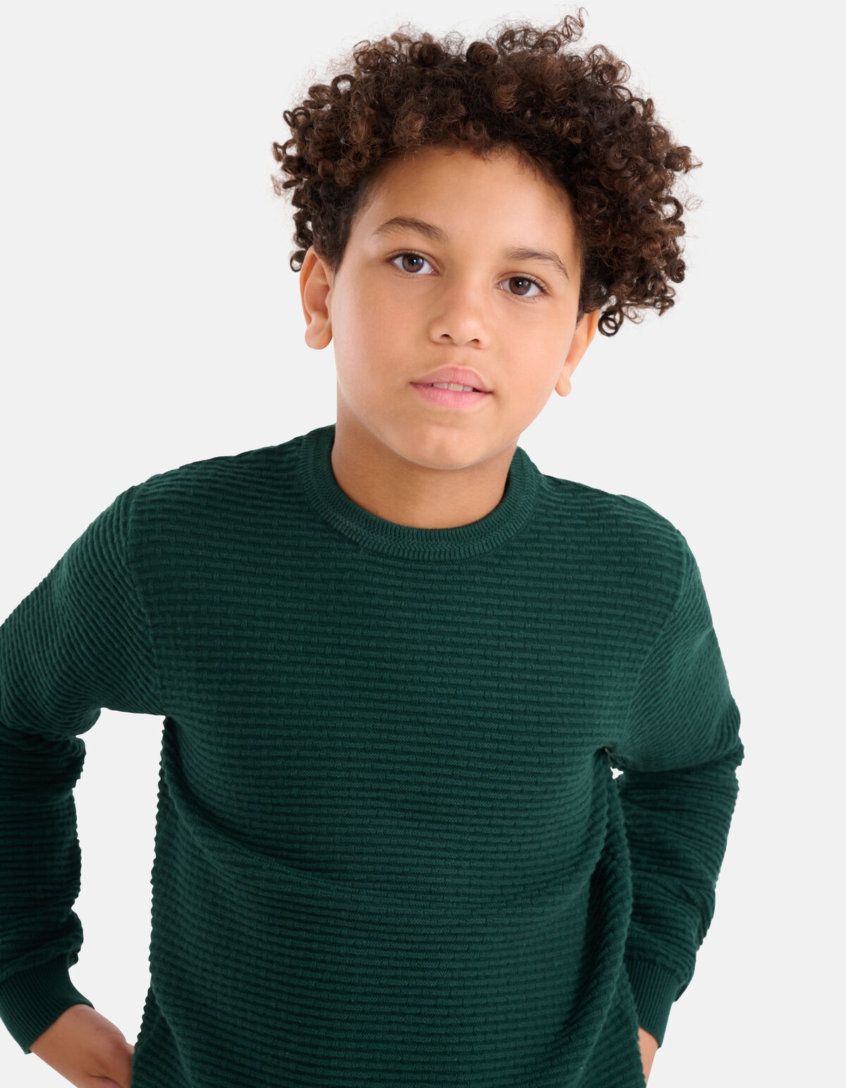 Structuur Trui Donkergroen SHOEBY BOYS