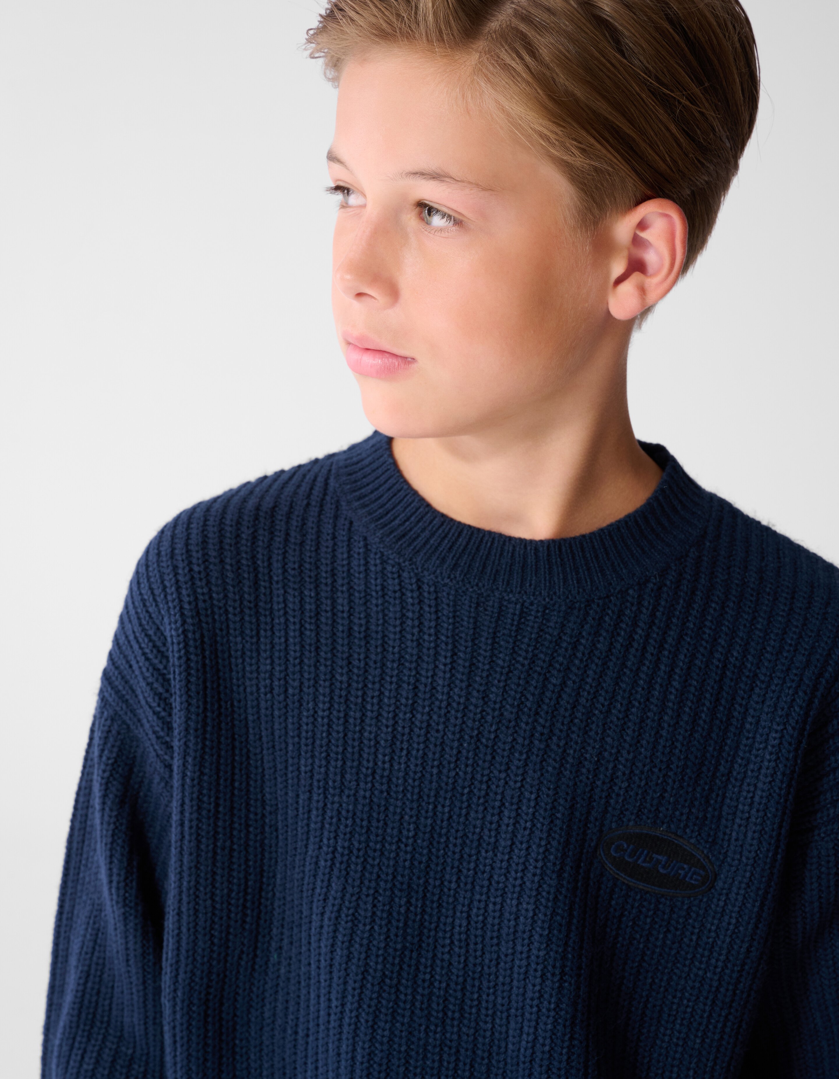 Relaxed Embroidery Gebreide Trui Donkerblauw SHOEBY BOYS
