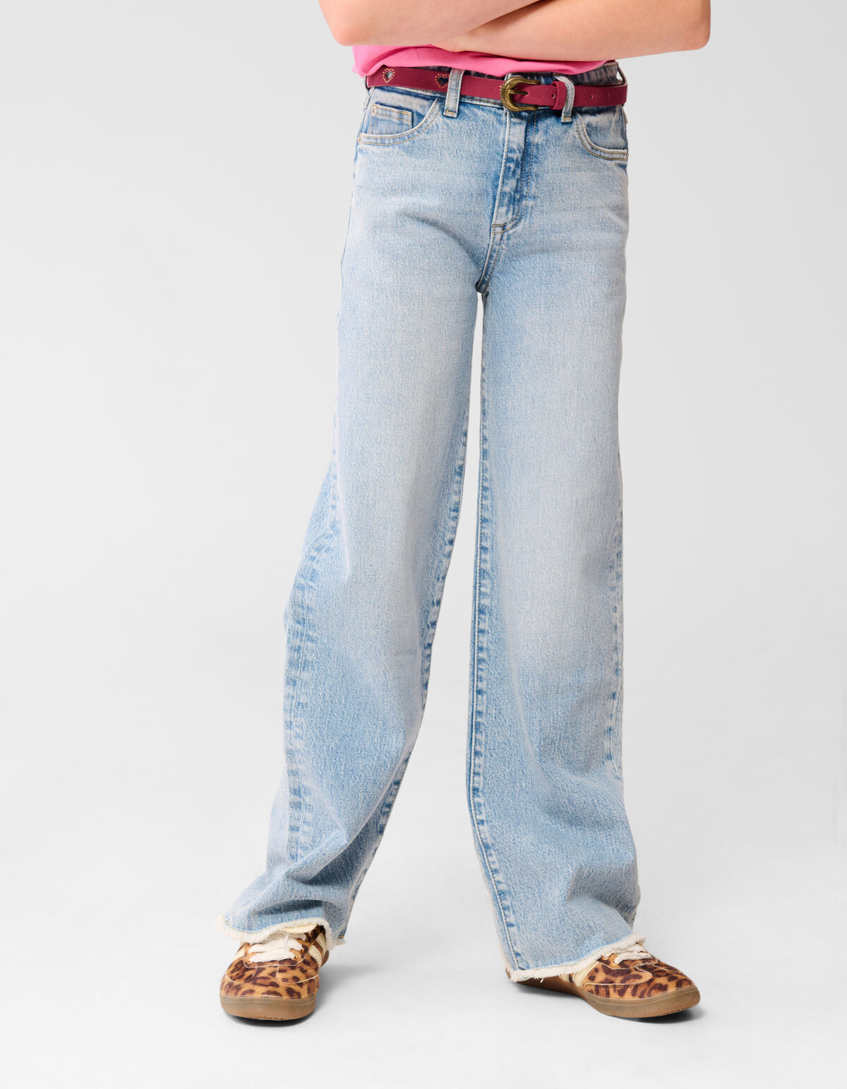 Wide Leg Fit Jeans Blauw SHOEBY GIRLS
