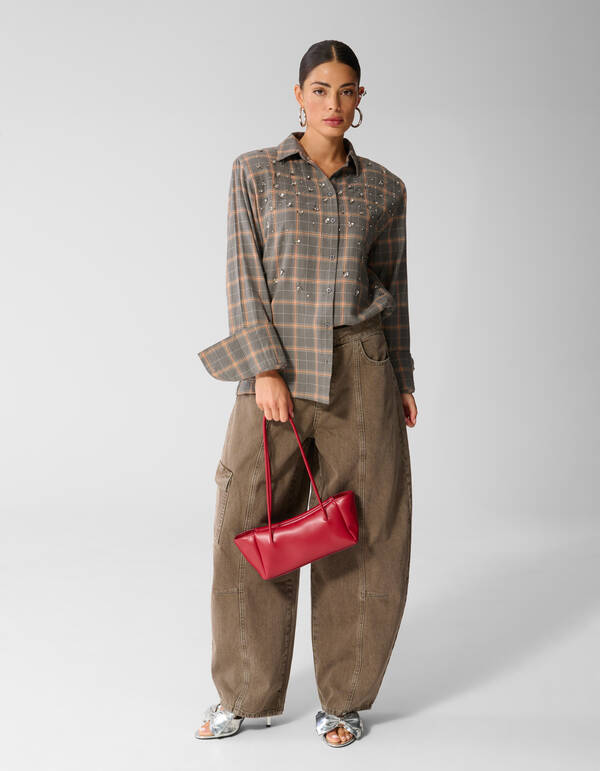 Geruite Blouse Bruin SHOEBY WOMEN