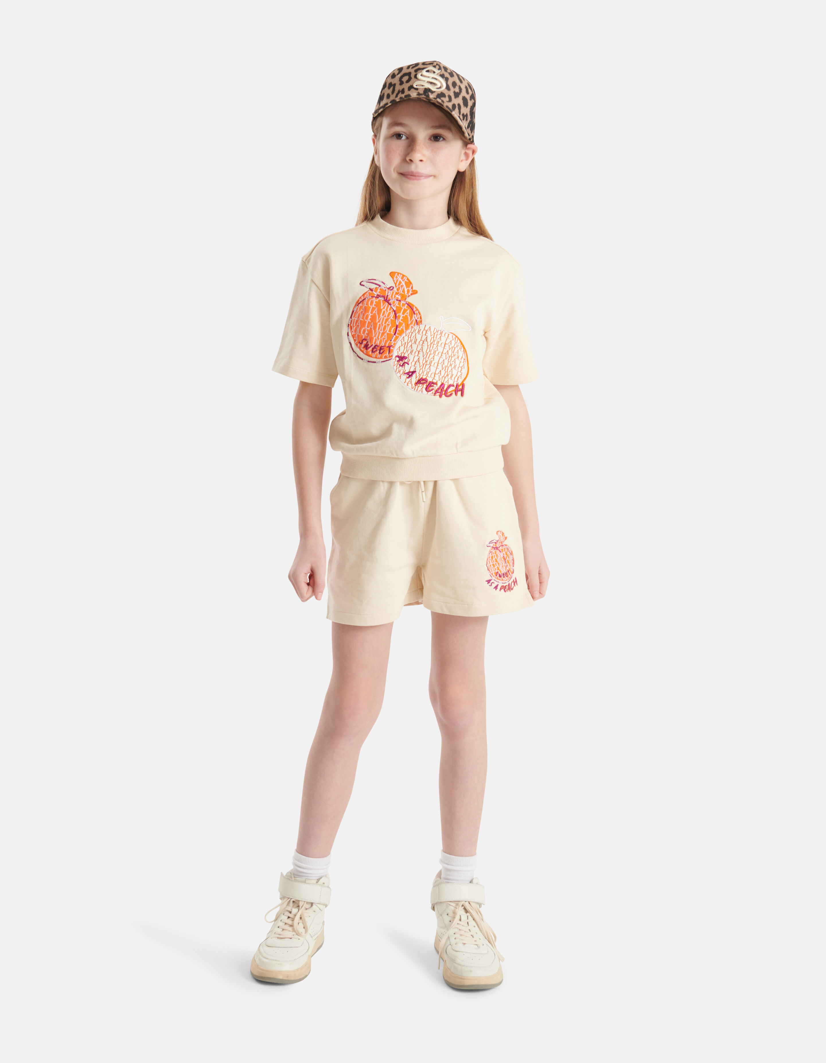 Artwork Sweat T-shirt Gebroken Wit SHOEBY GIRLS