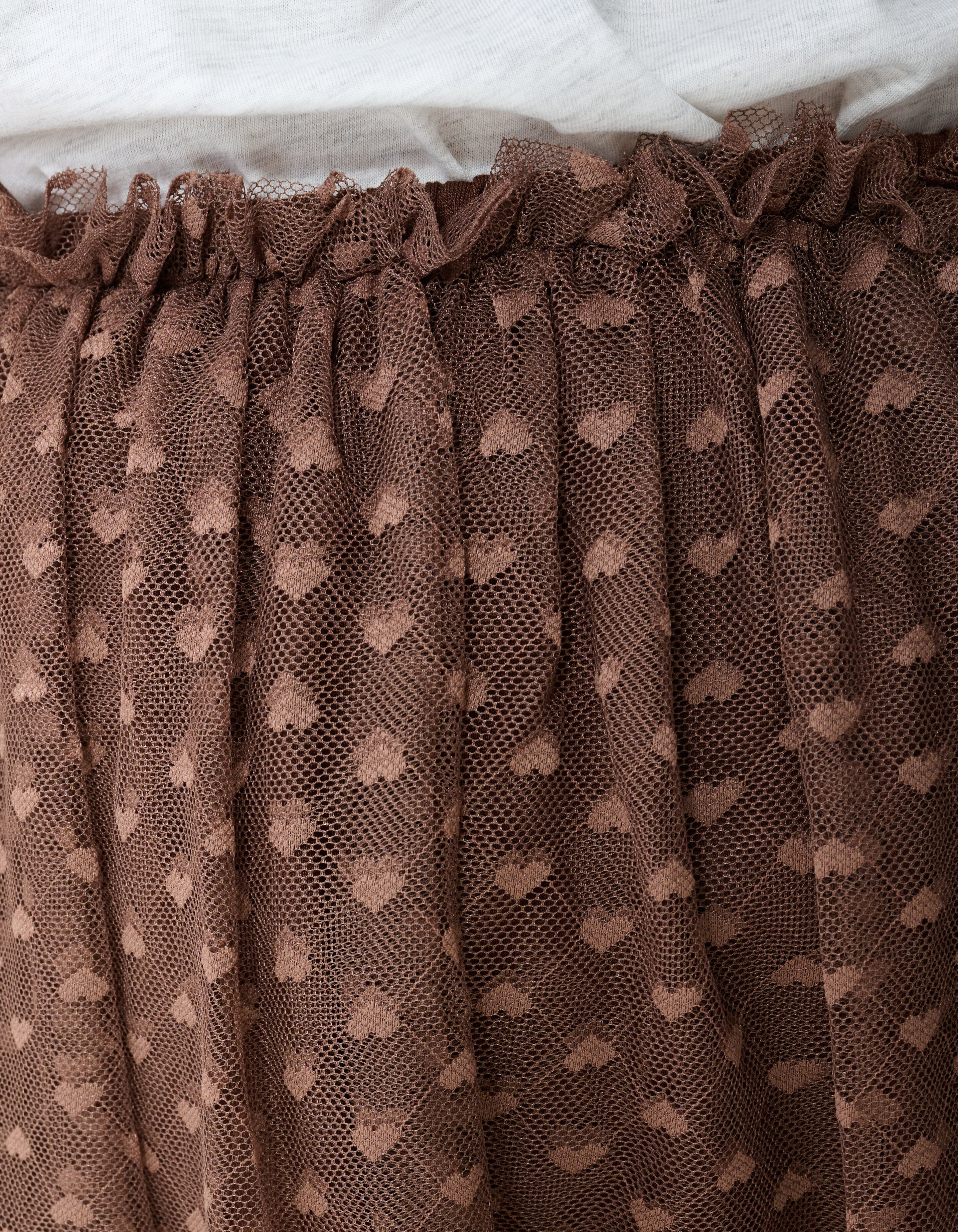Mesh Heart Rok Bruin SHOEBY GIRLS