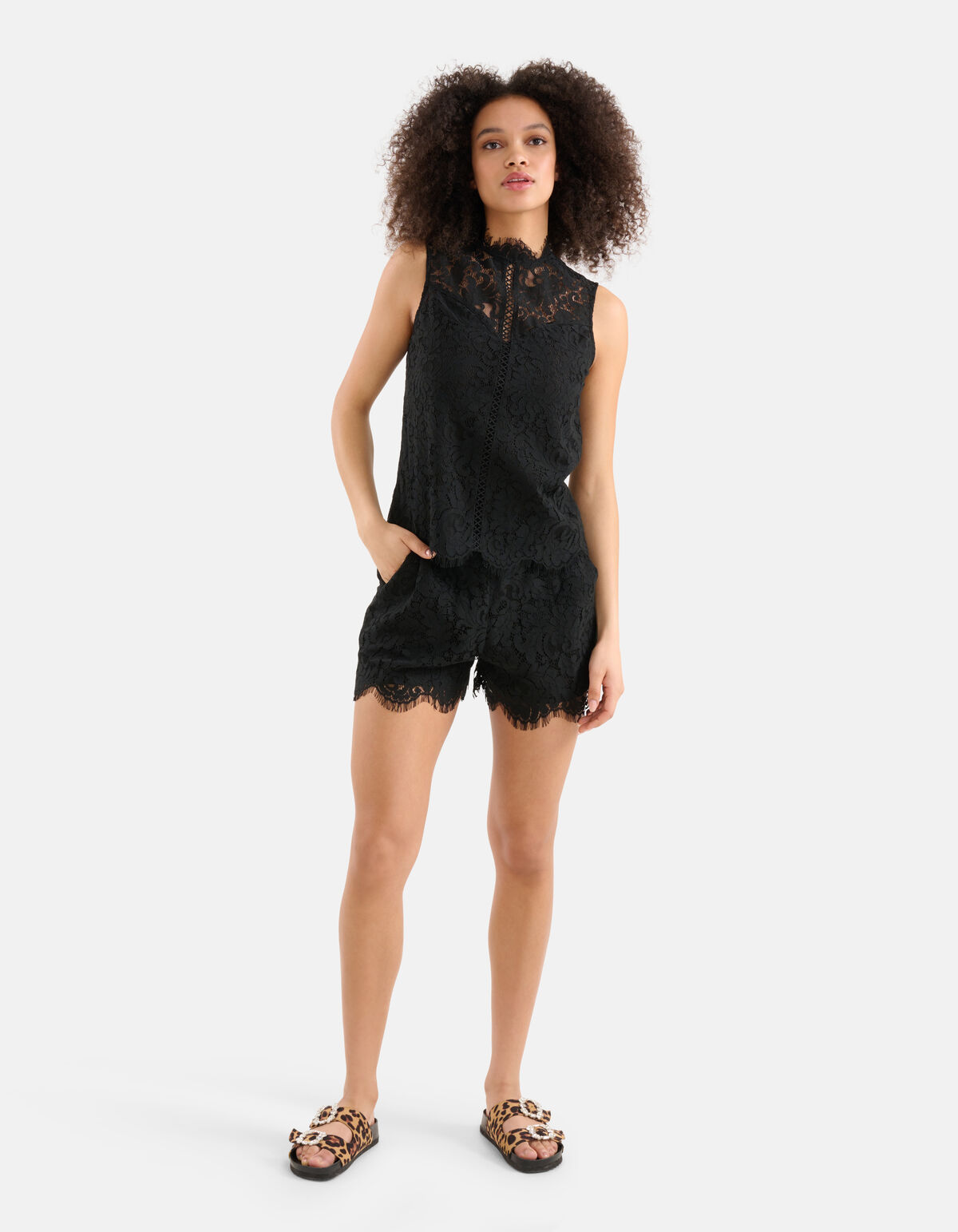 Kanten Top Zwart SHOEBY WOMEN