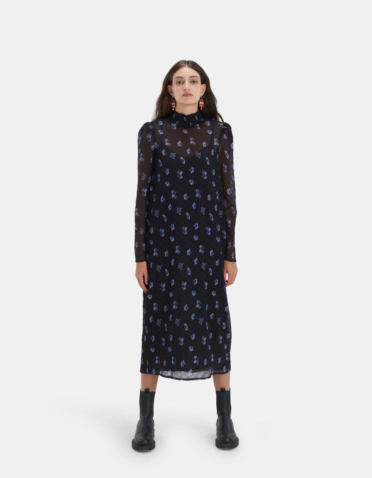 Two Tone Crinkle Jurk