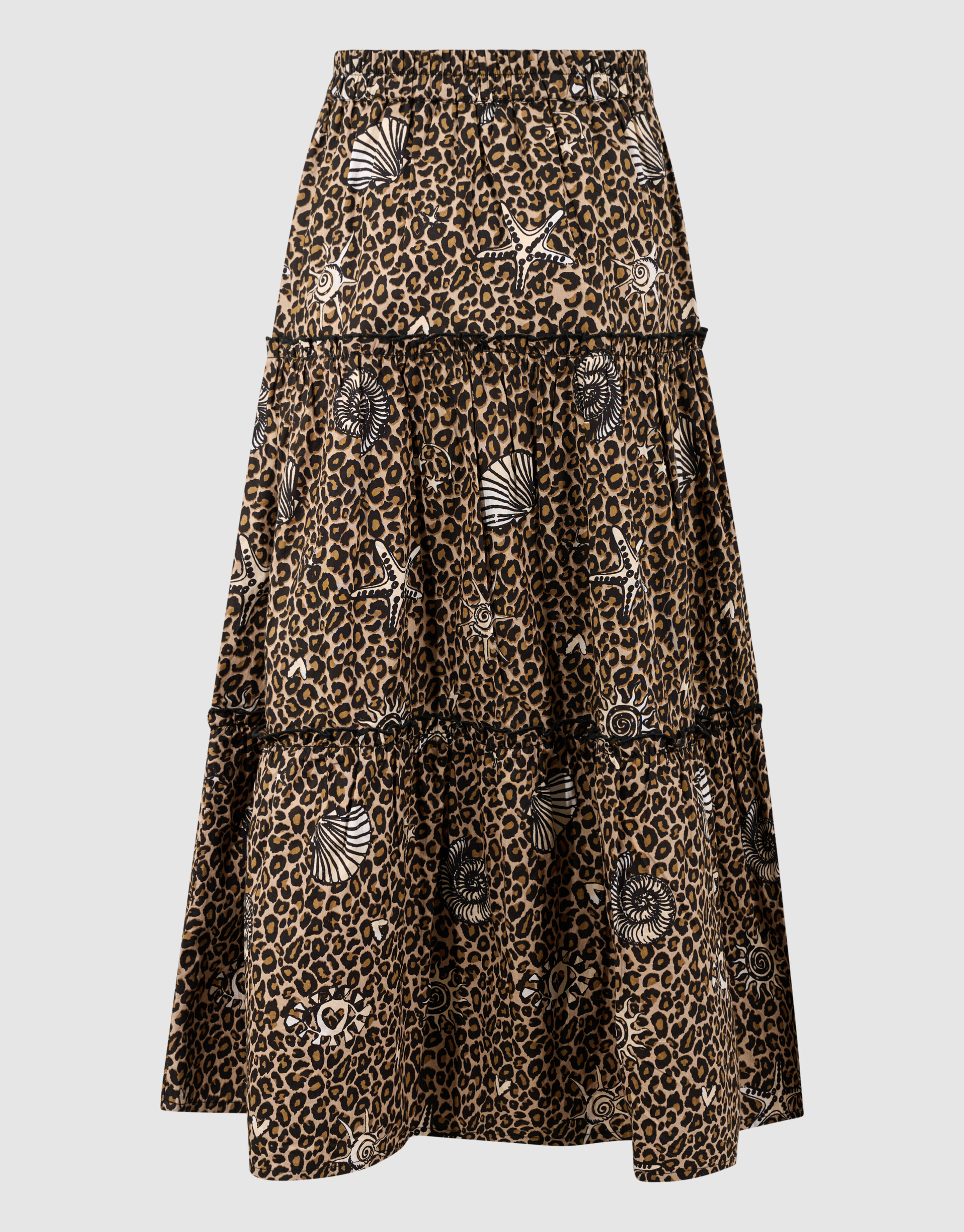 Printed Leopard Maxi Rok Bruin SHOEBY GIRLS