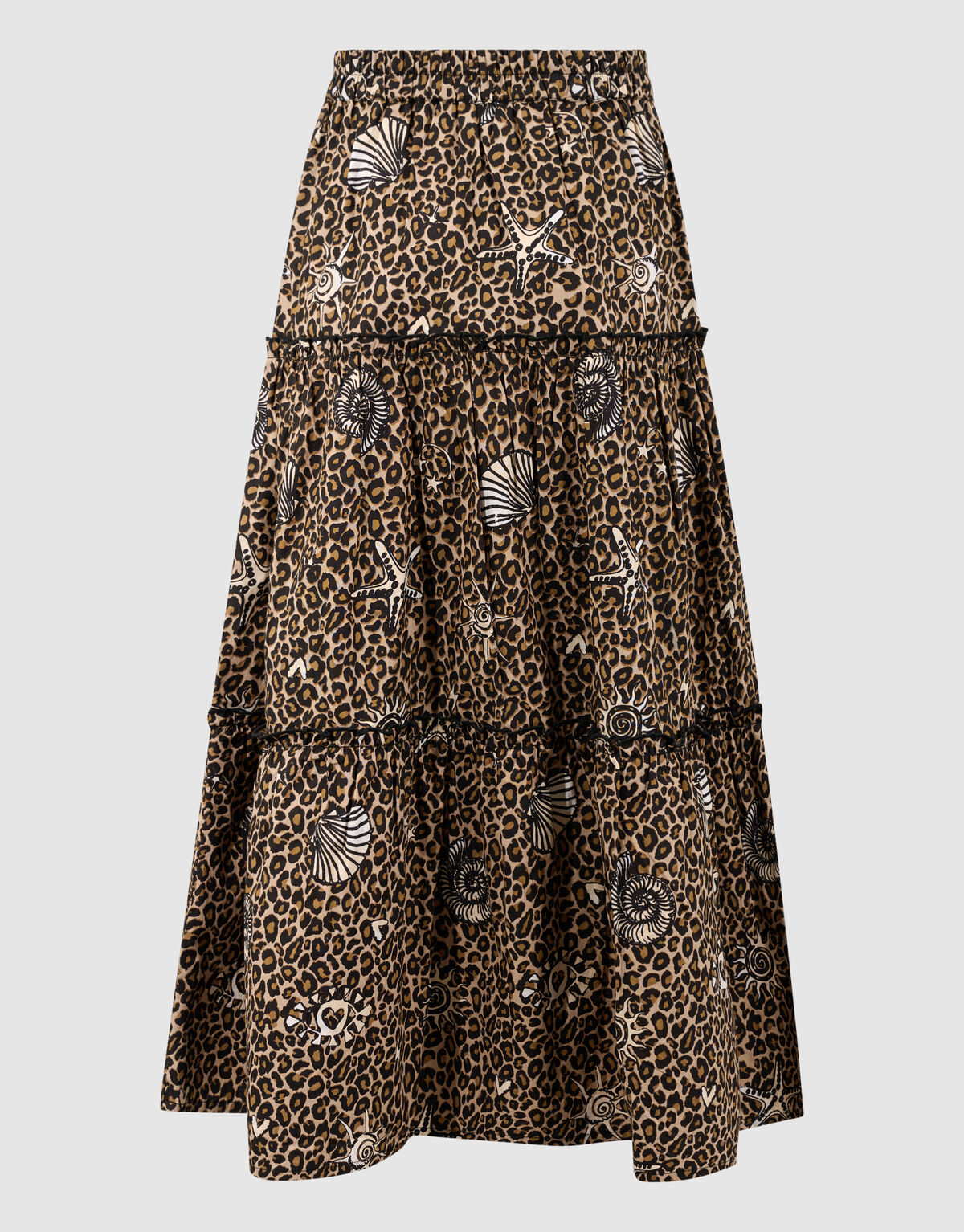 Printed Leopard Maxi Rok Bruin SHOEBY GIRLS