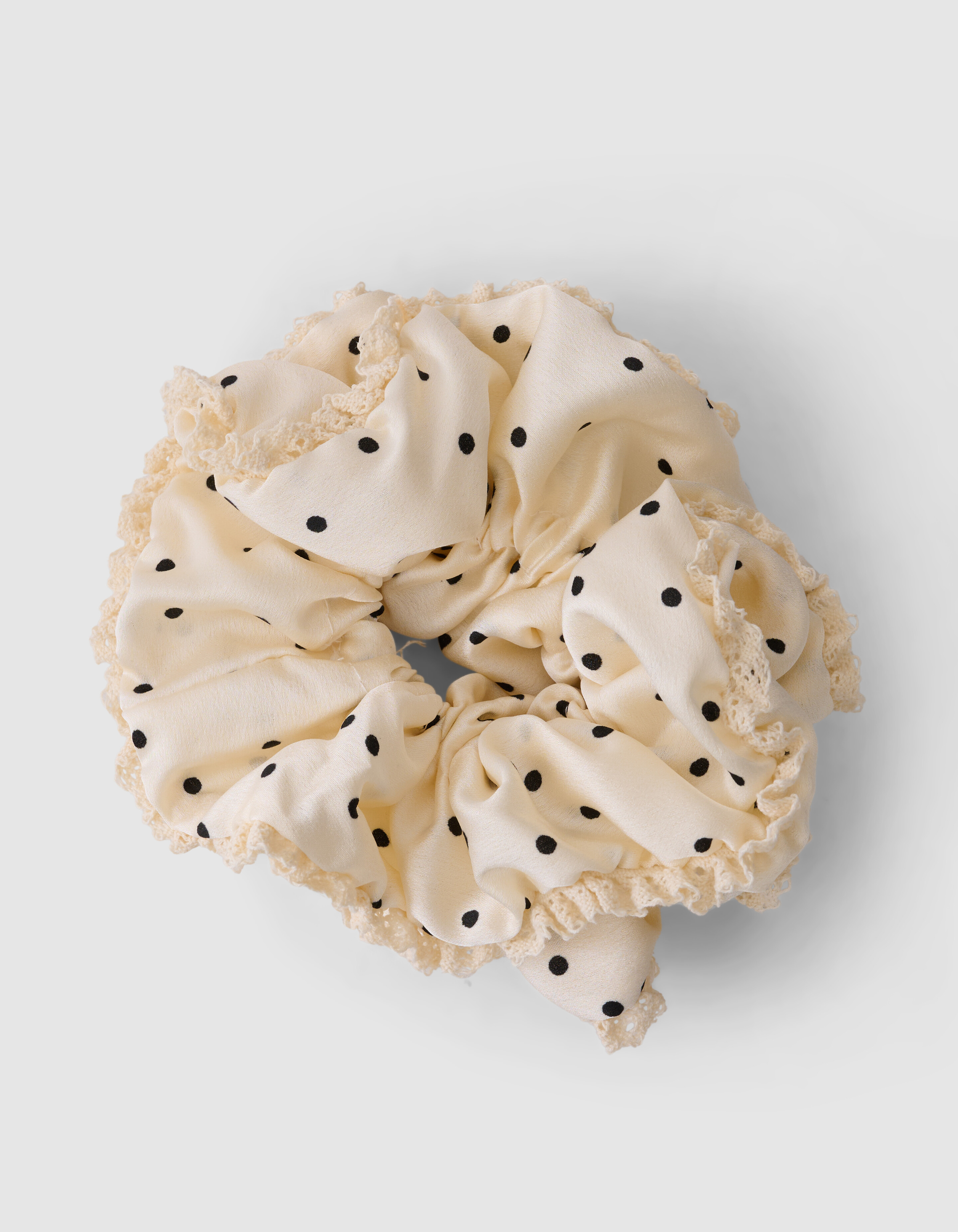 Big Polkadot Scrunchie Wit/Zwart SHOEBY ACCESSOIRES
