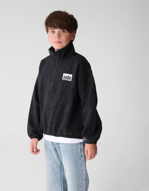 Half Zip Sweater Donkergrijs SHOEBY BOYS