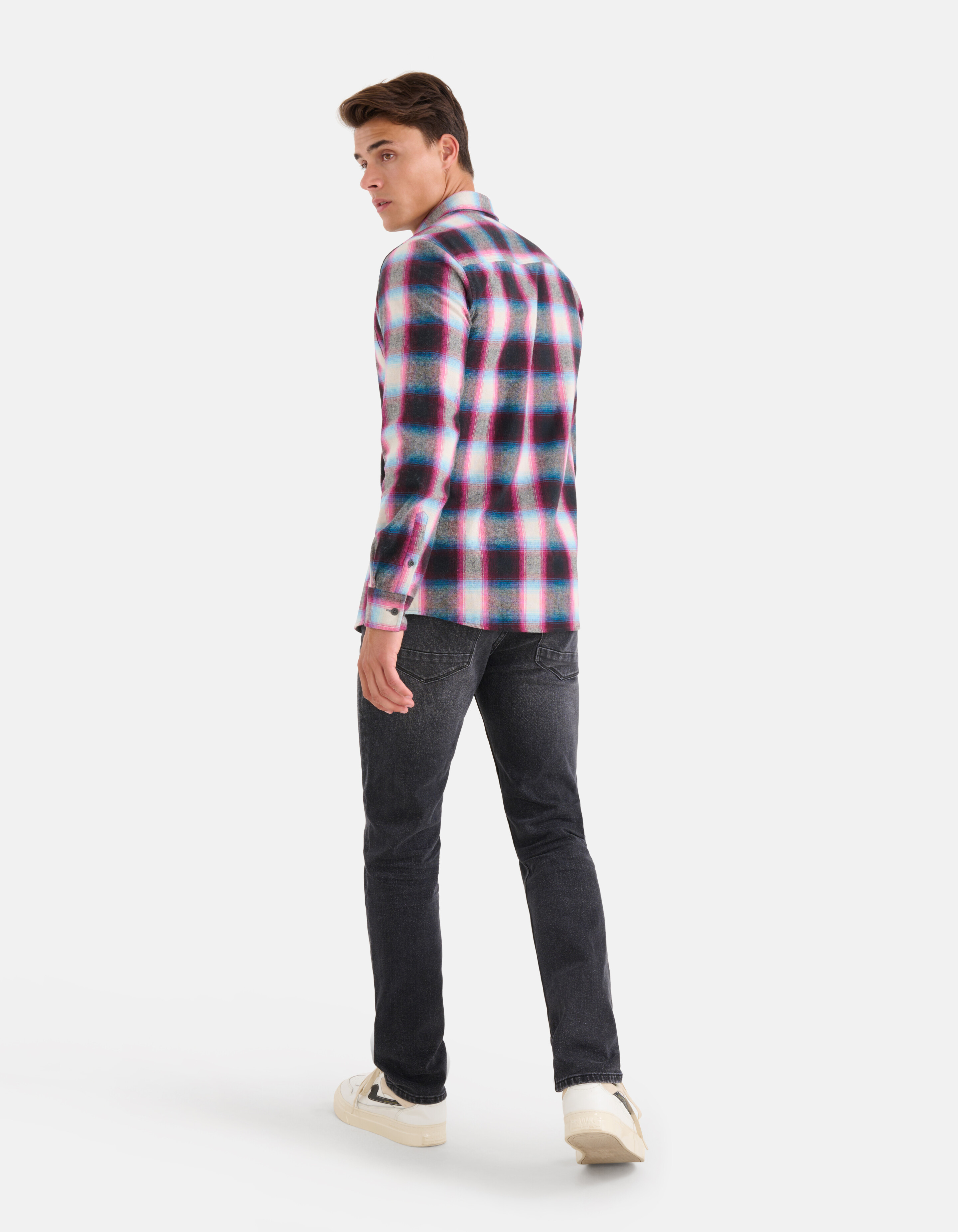Washed Straight Fit Jeans Zwart L34 SHOEBY MEN