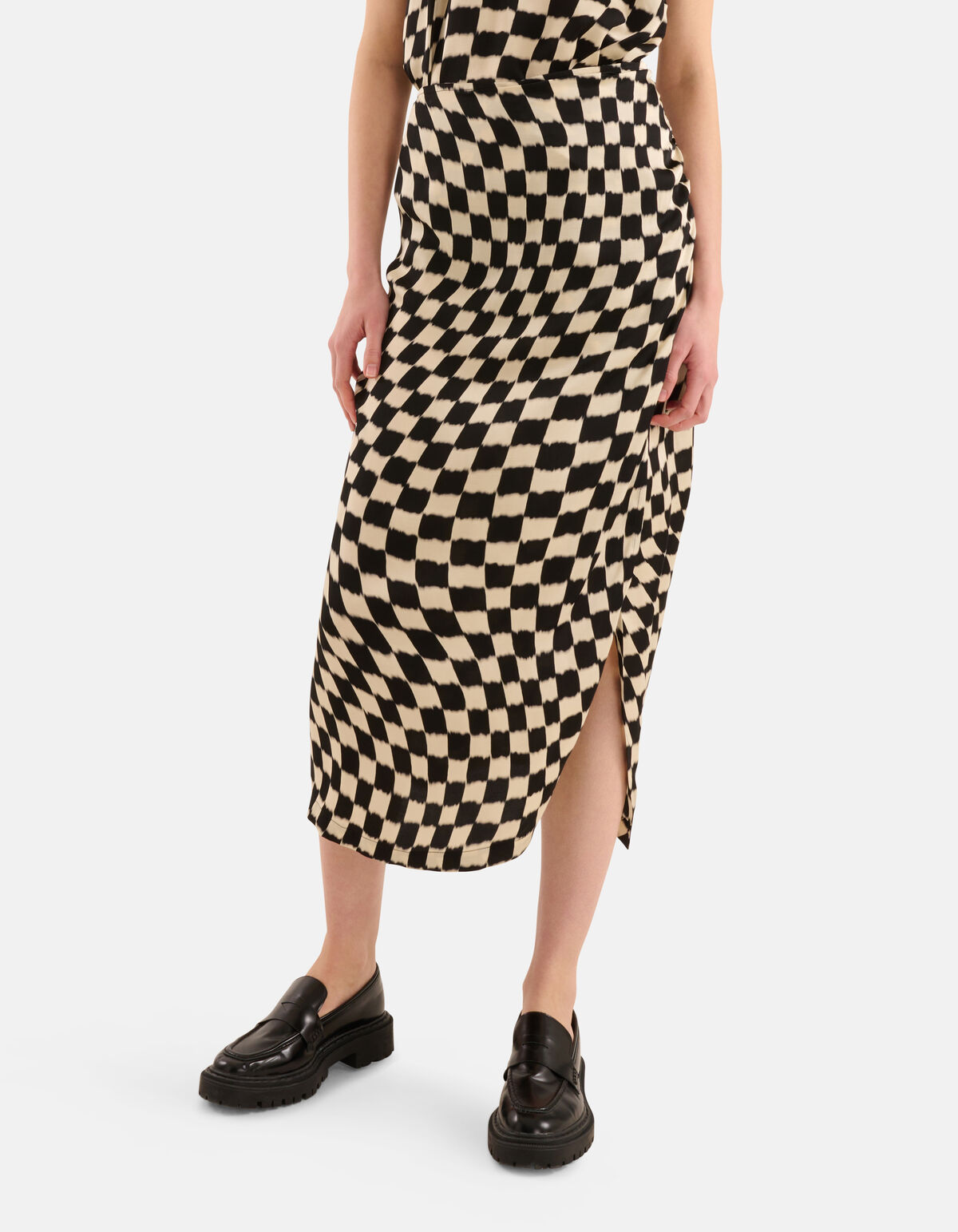 Printed Rok Zwart/Gebroken Wit SHOEBY WOMEN