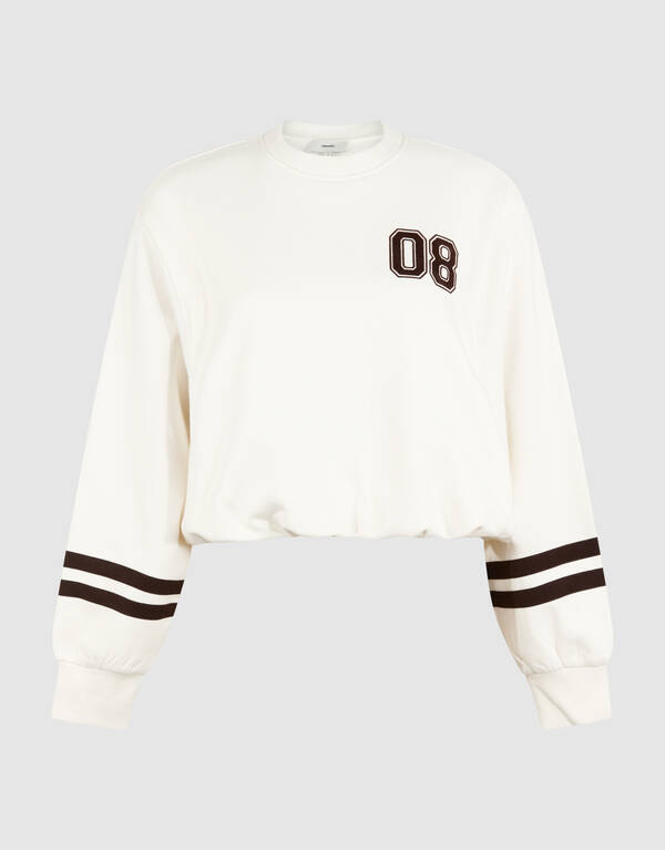 Varsity Cord Sweater Gebroken Wit SHOEBY WOMEN