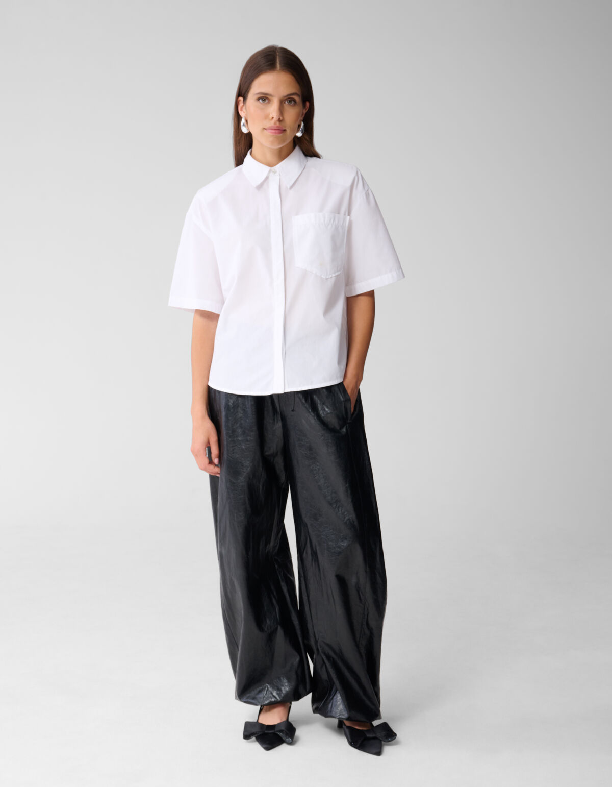 Oversized Solid Blouse Wit SHOEBY WOMEN