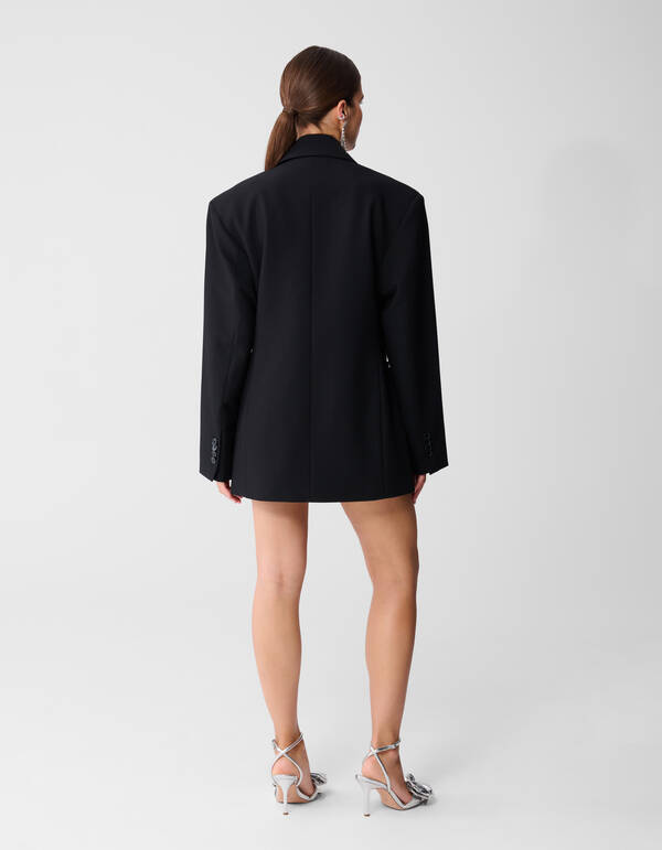 Oversized Strik Blazer Jurk Zwart SHOEBY WOMEN