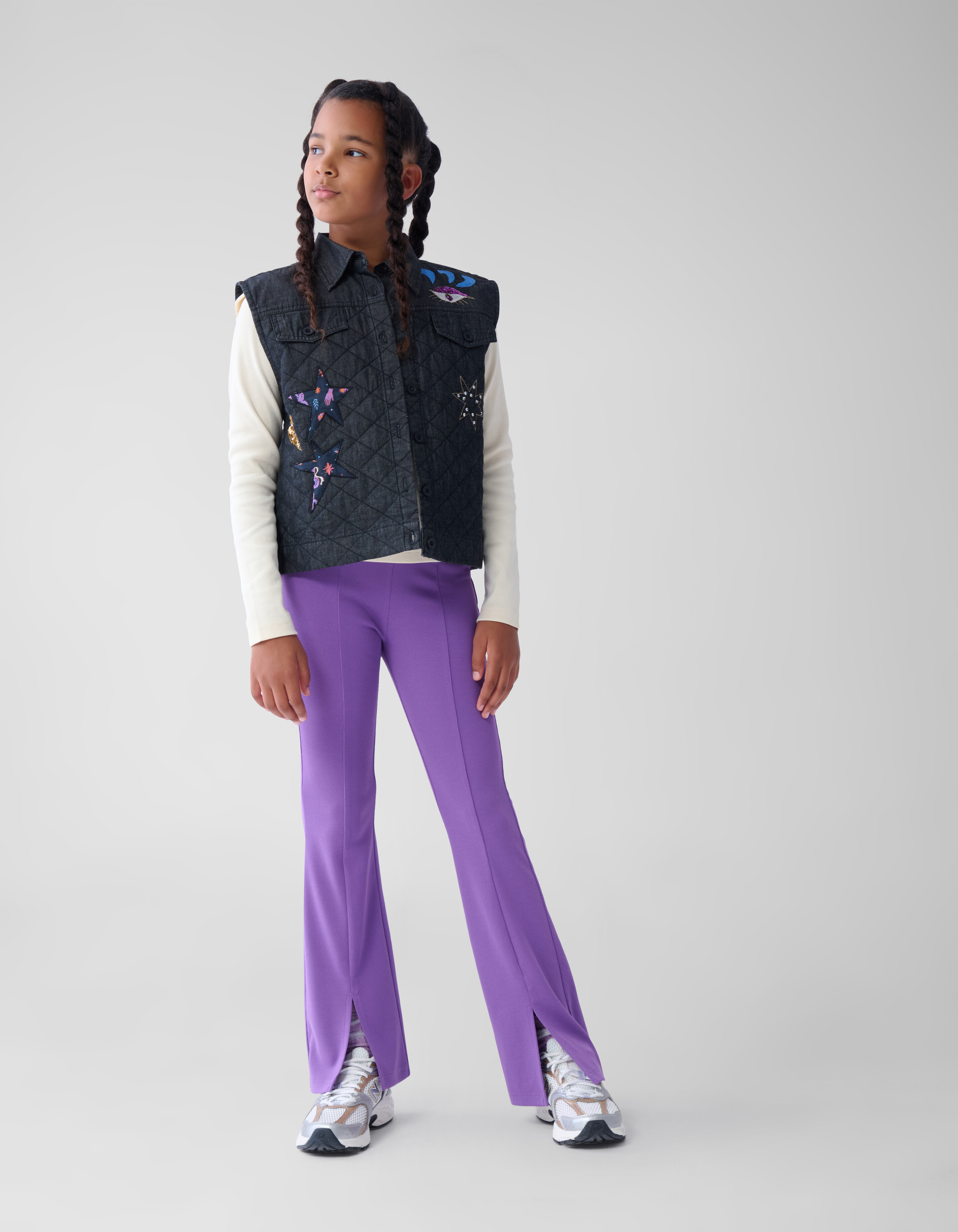Rib Flared Legging Paars SHOEBY GIRLS