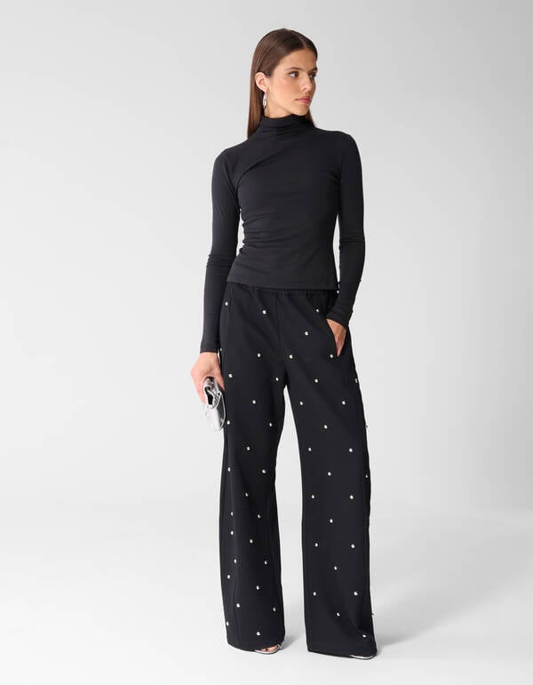 Col Neck Longsleeve Zwart SHOEBY WOMEN