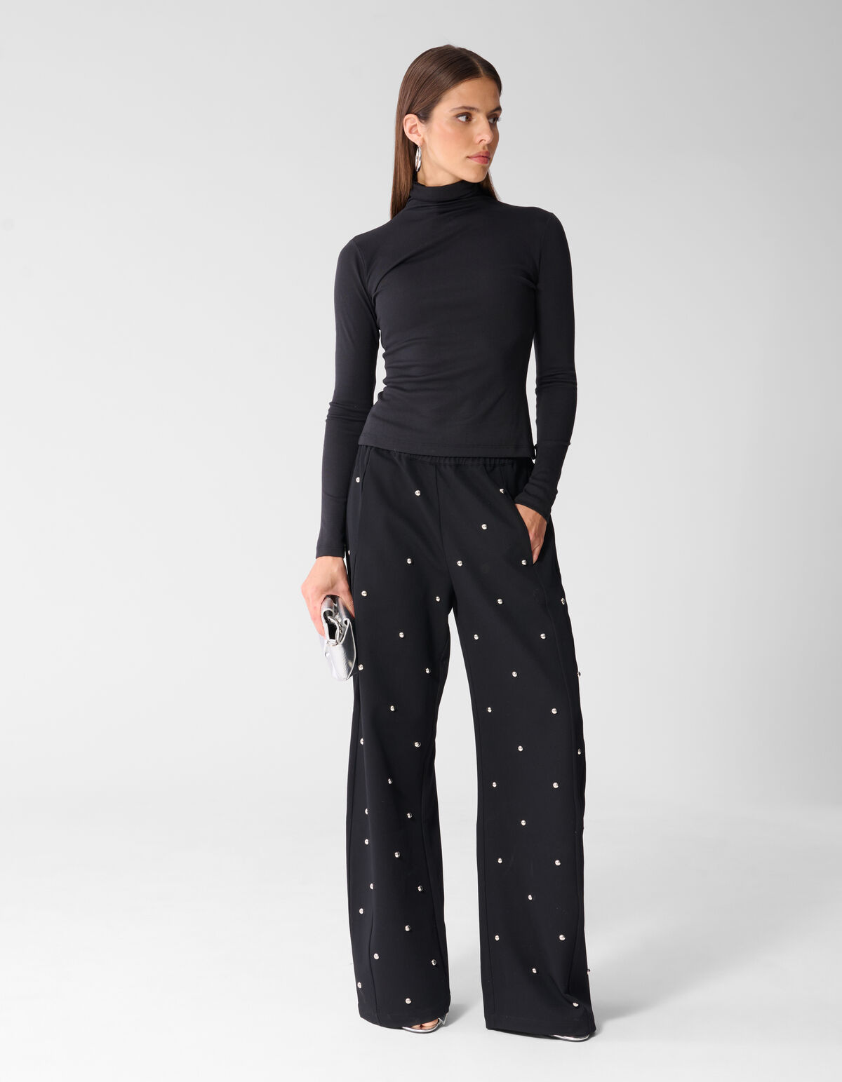 Col Neck Longsleeve Zwart SHOEBY WOMEN