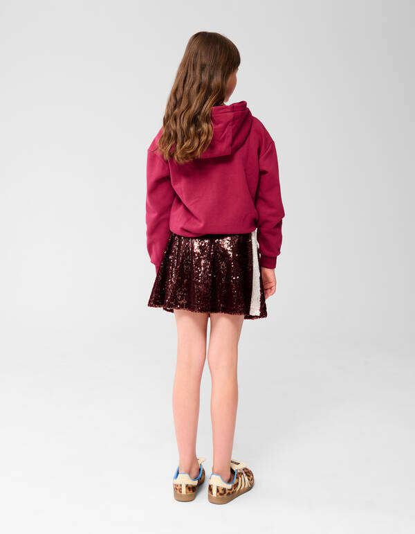 Pailletten Mini Rok Donkerrood SHOEBY GIRLS