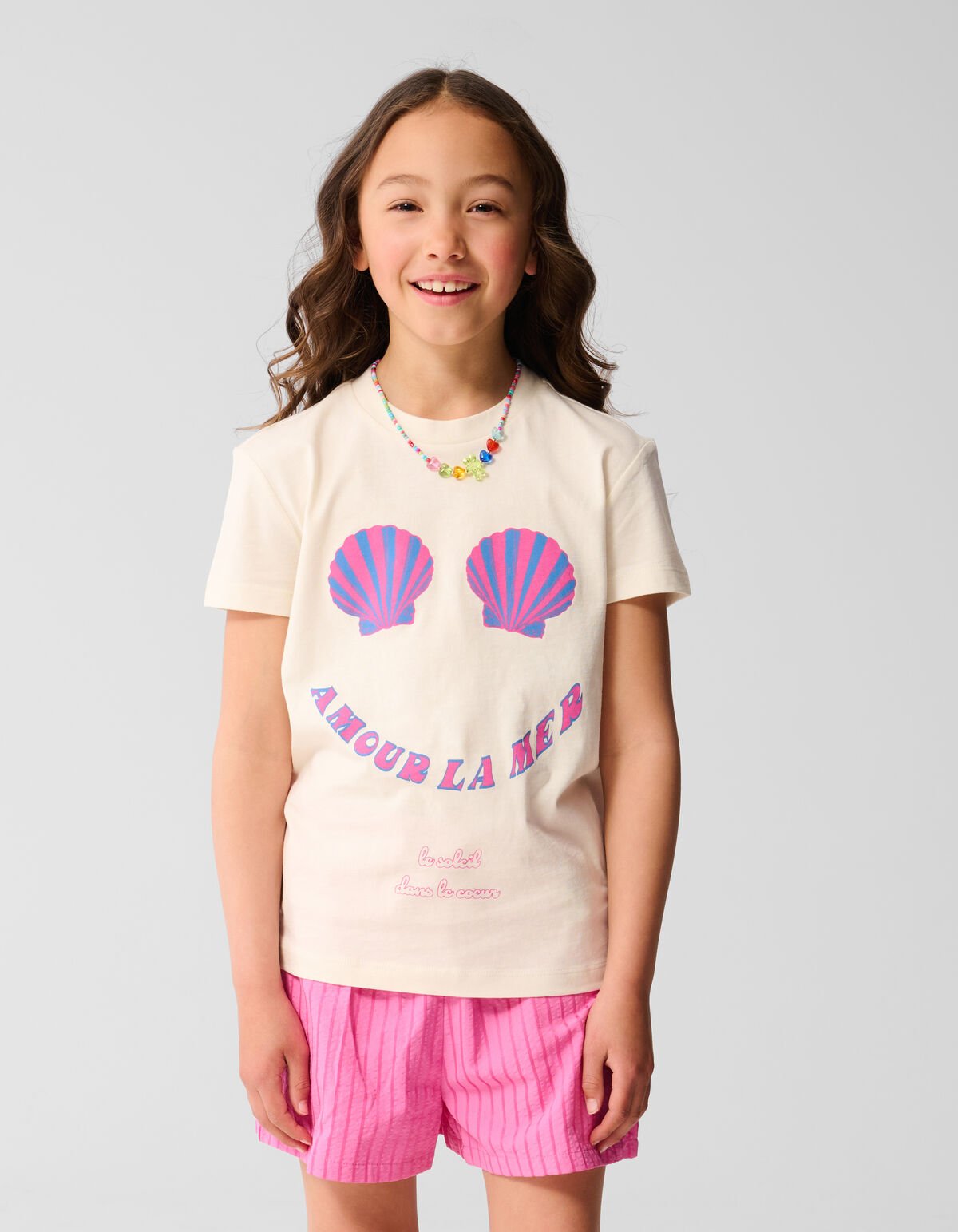 La Mer Artwork T-shirt Gebroken Wit SHOEBY GIRLS