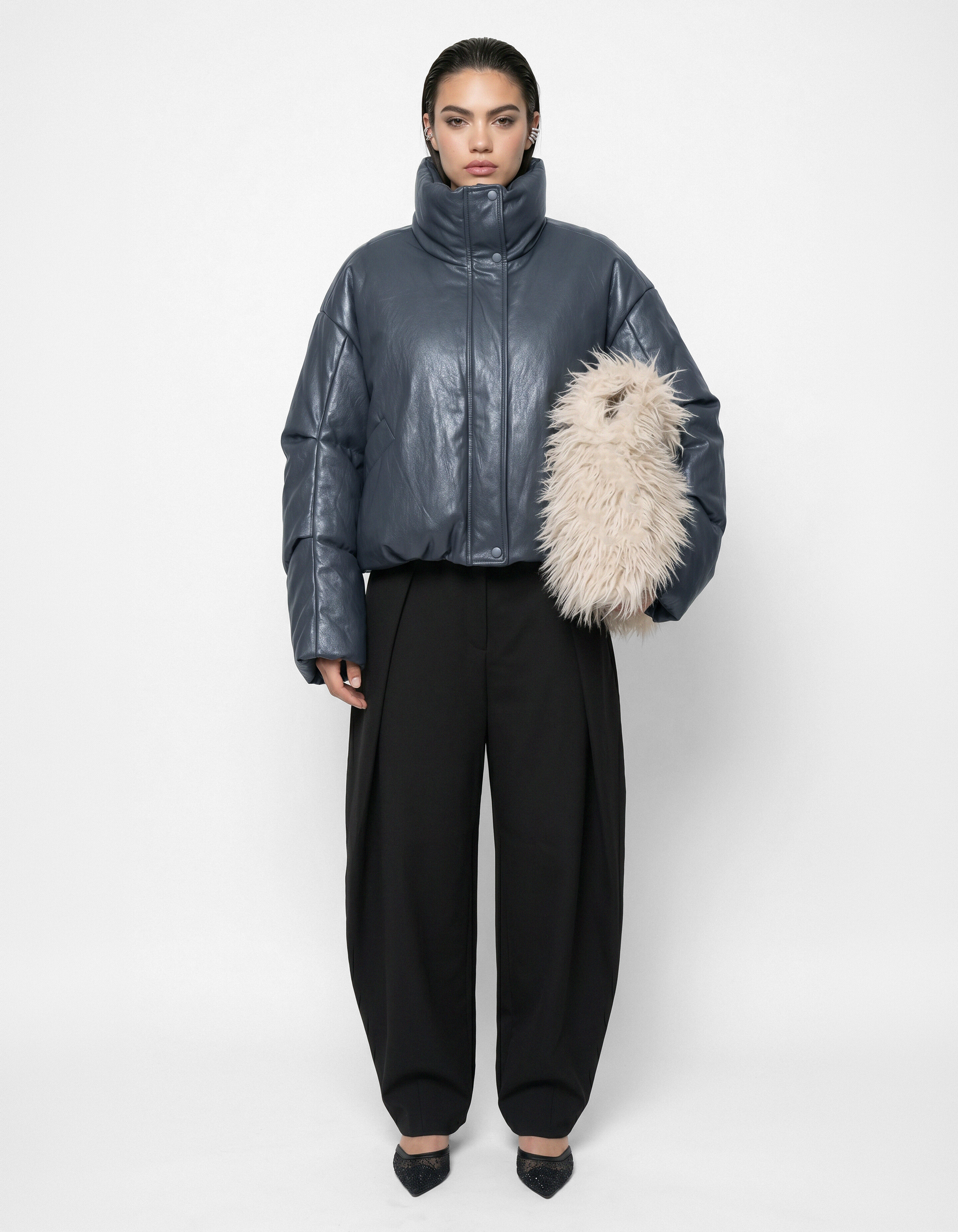 Oversized Puffer Jack Donkergrijs SHOEBY WOMEN