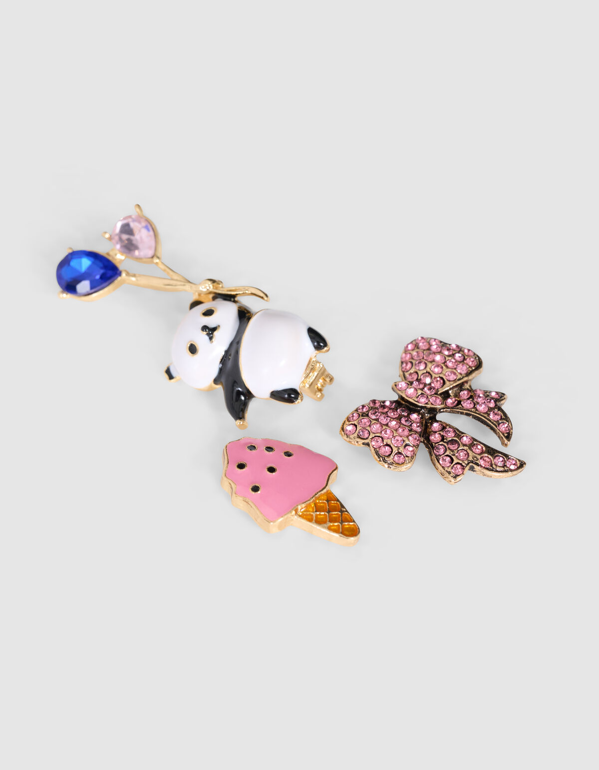 Panda Strass Broche Set Goud SHOEBY ACCESSOIRES