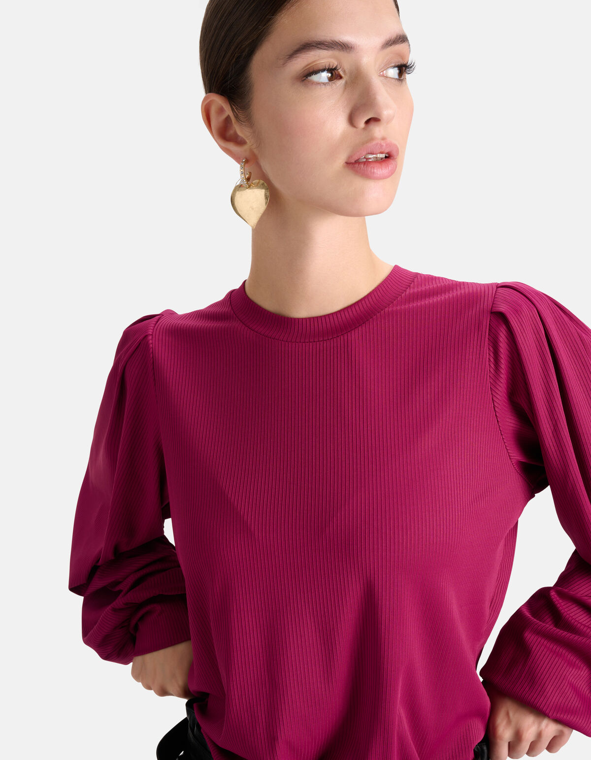 Rib Jersey Lange Mouwen Paars SHOEBY WOMEN