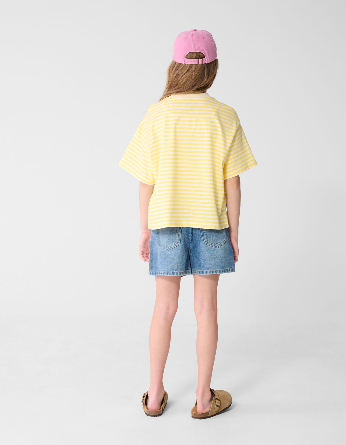 Striped Fruit Artwork T-shirt Geel SHOEBY GIRLS