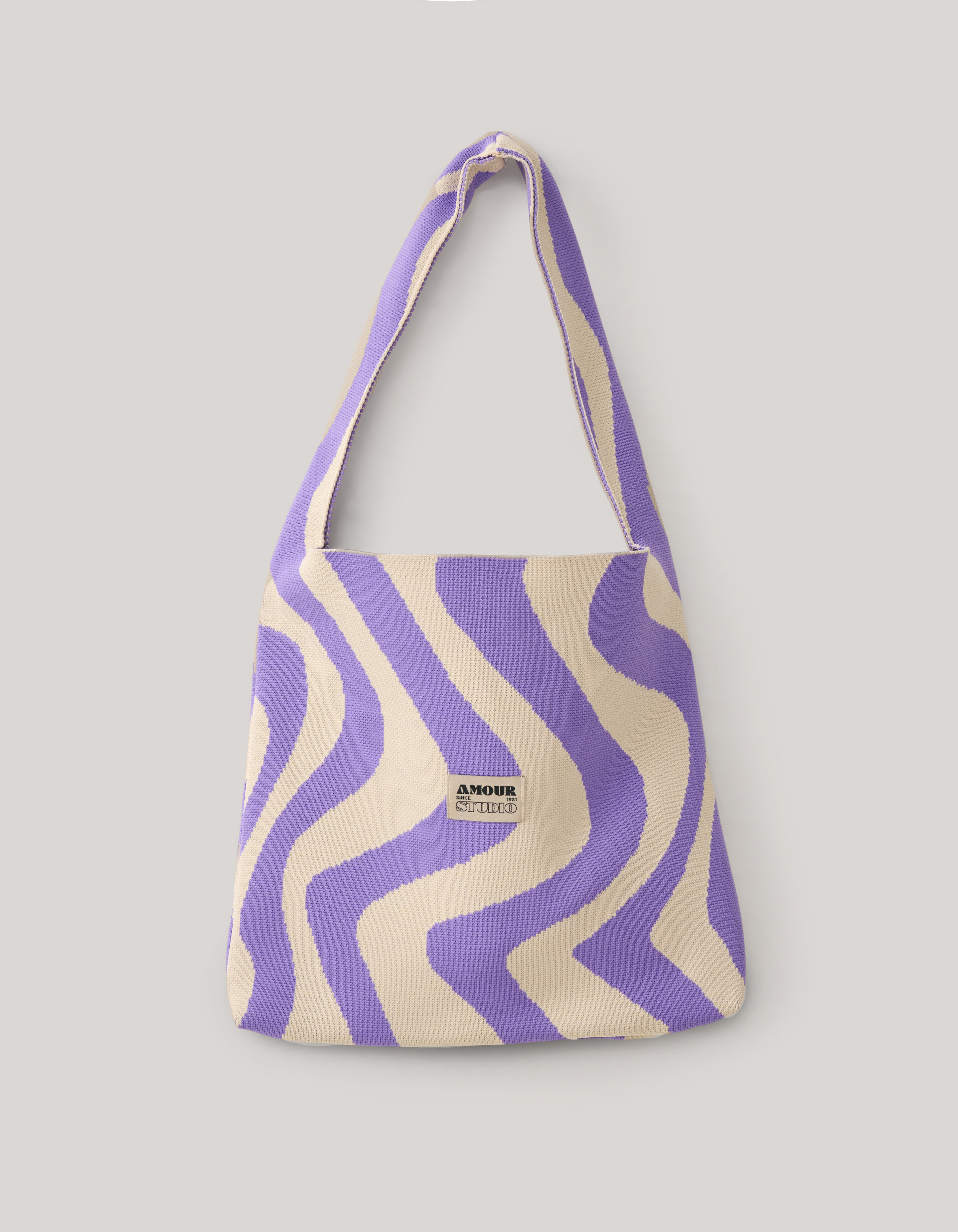 Knitted Tas Paars/Wit SHOEBY ACCESSOIRES