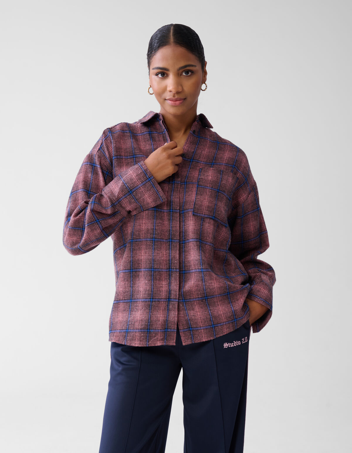 Ruiten Blouse Donkerroze SHOEBY WOMEN