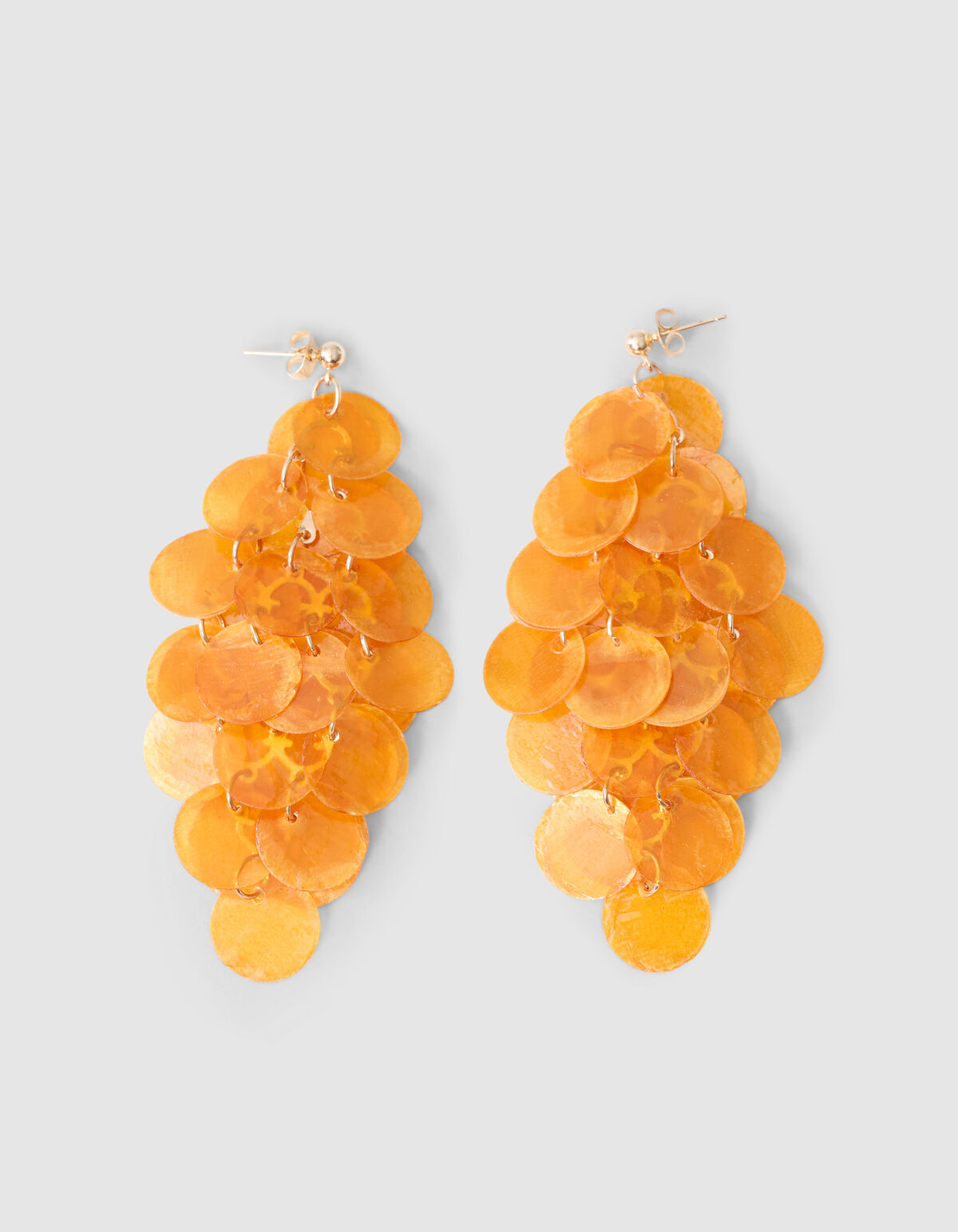 Shell Triangle Oorbellen Oranje SHOEBY ACCESSOIRES