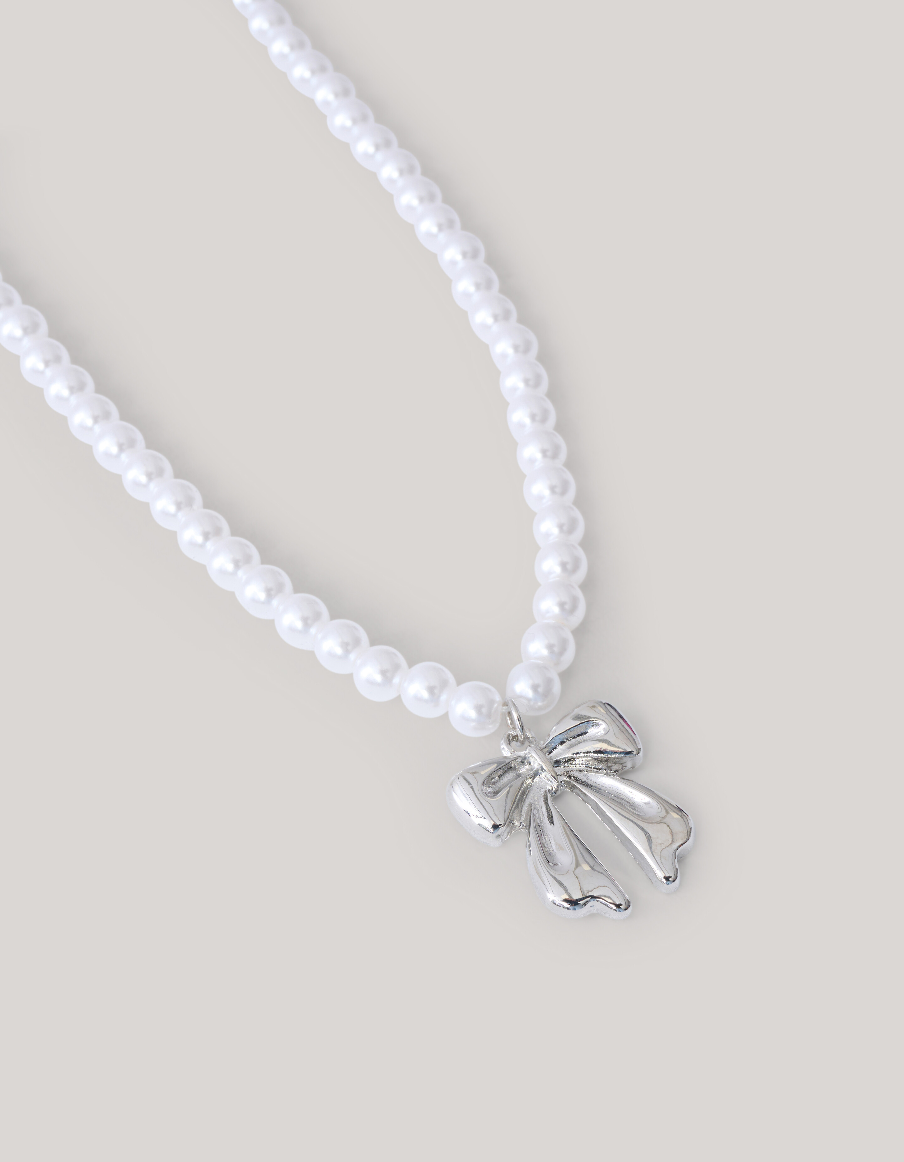 Strik Parel Ketting Zilver SHOEBY ACCESSOIRES