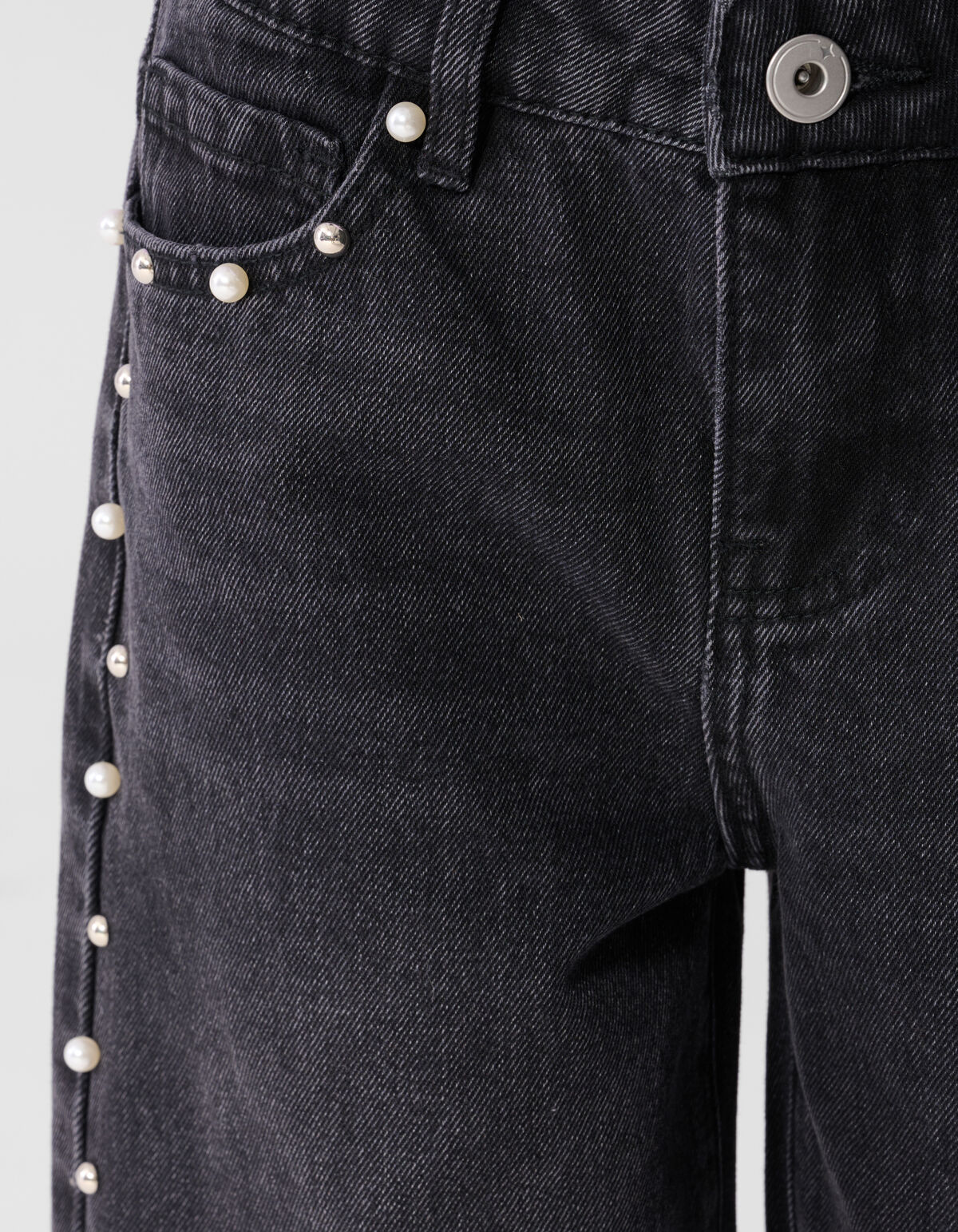 Big Stud Ultra Wide Leg Fit Jeans Zwart SHOEBY GIRLS