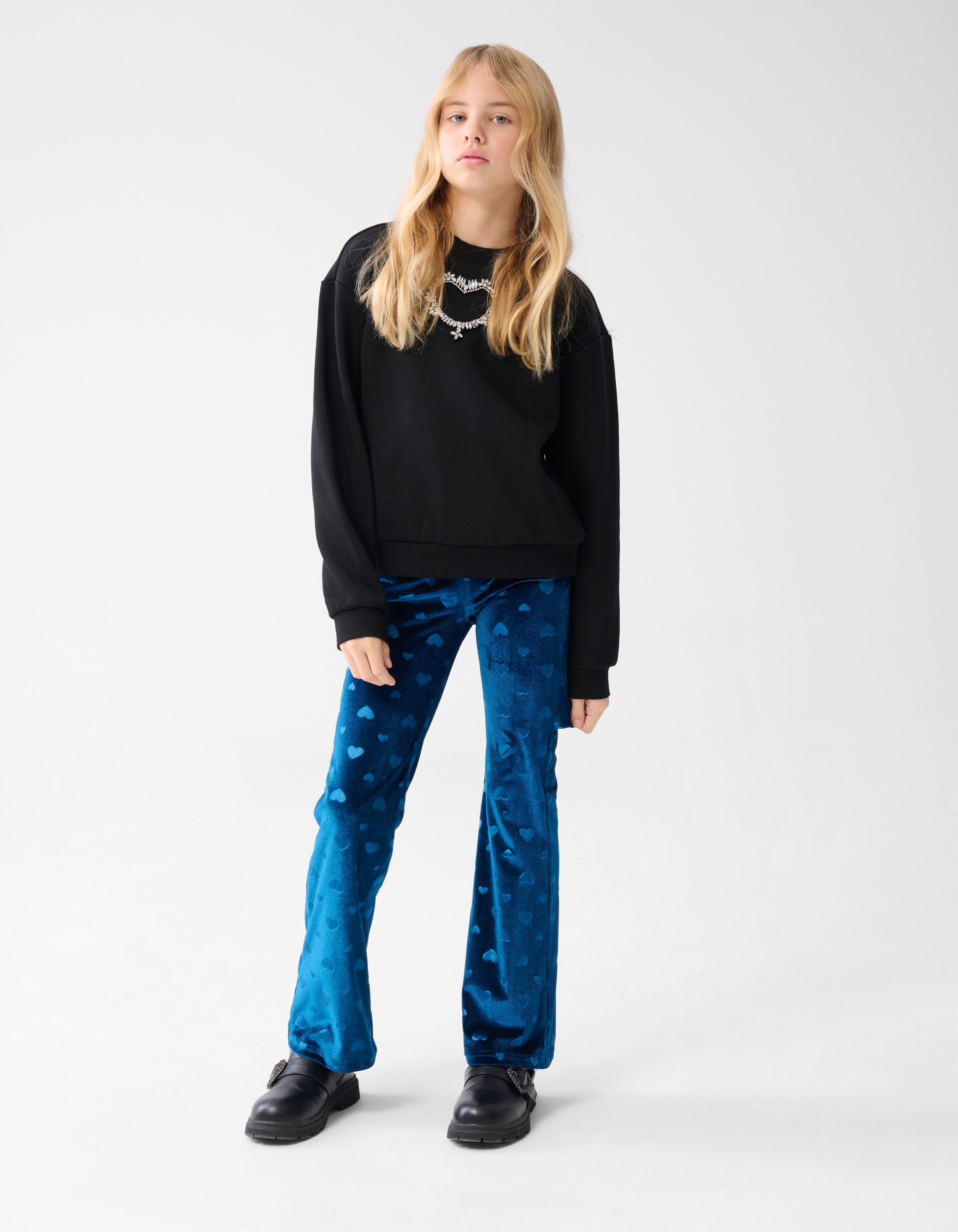 Velvet Heart Flared Legging Blauw SHOEBY GIRLS