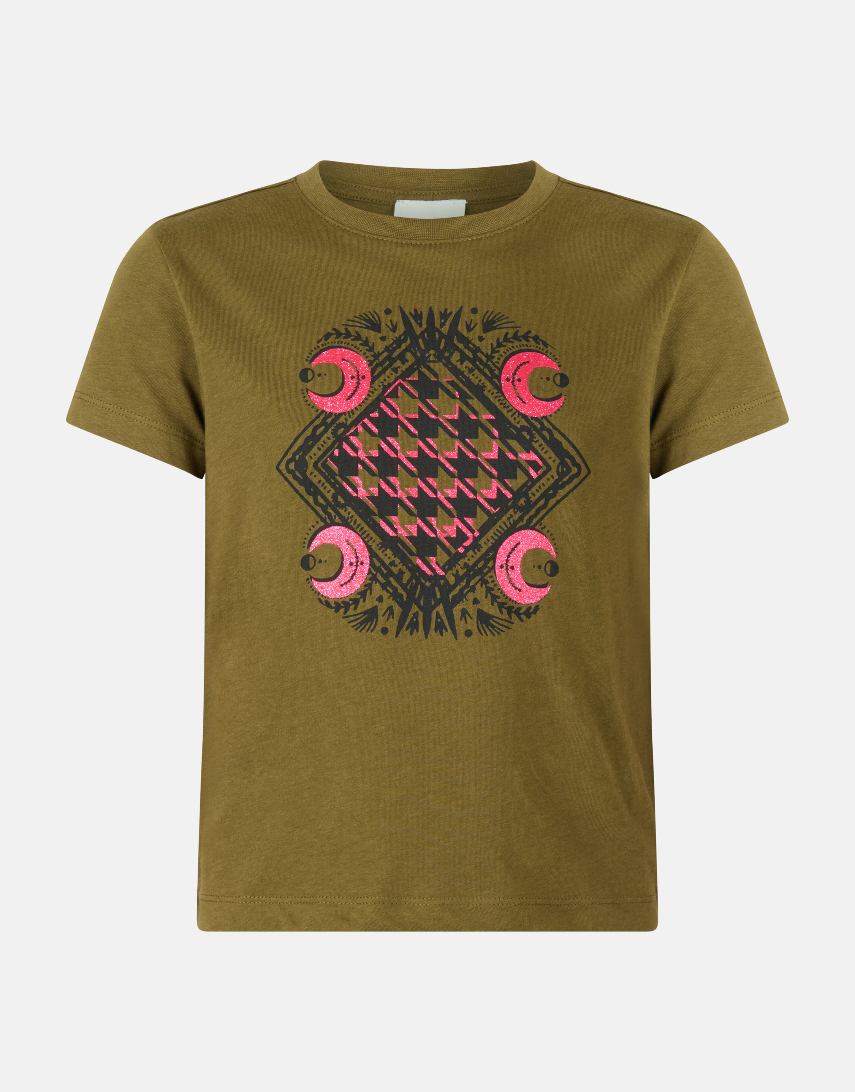 Print Loose Fit T-shirt Donkergroen SHOEBY GIRLS