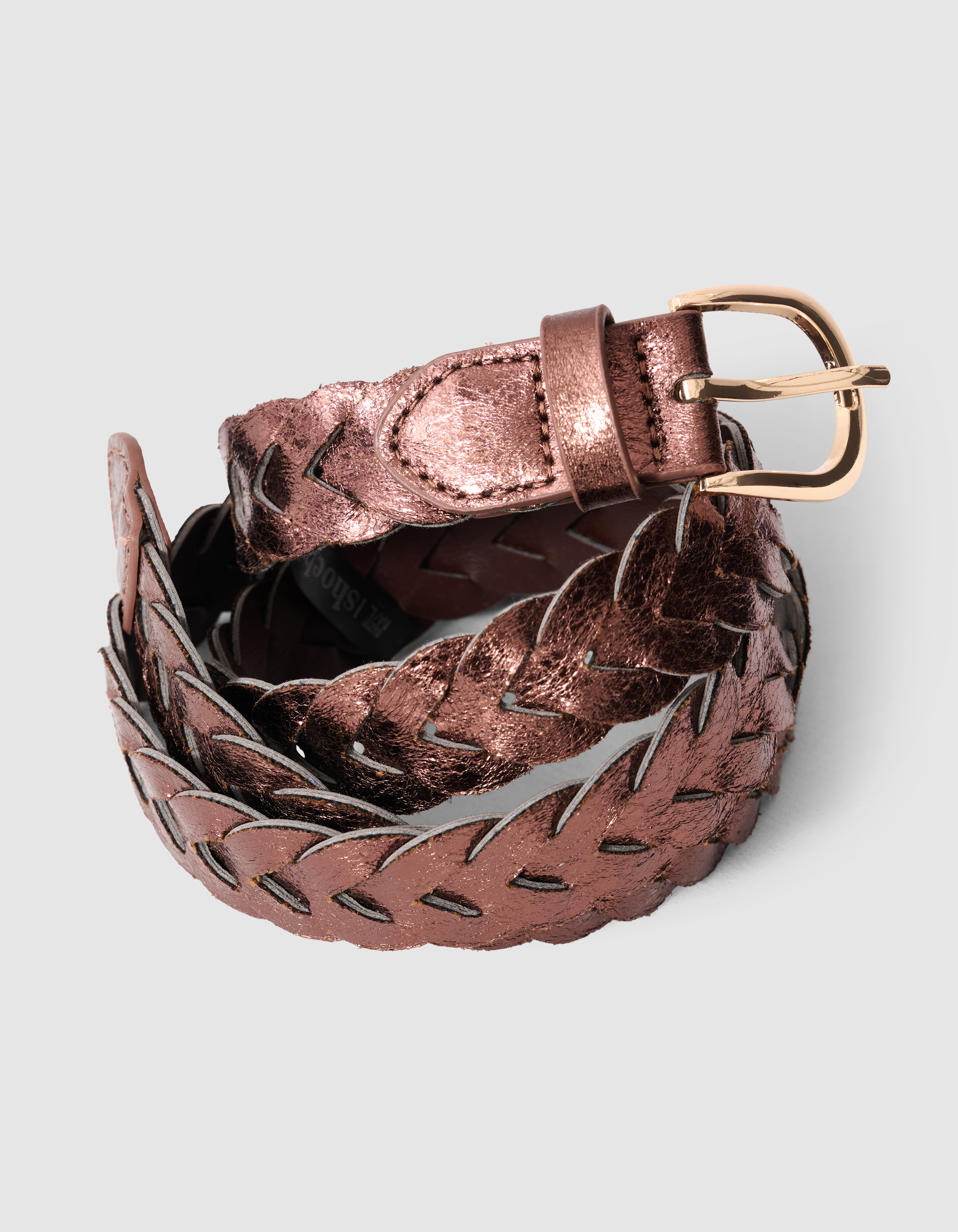 Gevlochten Metallic Riem Bruin SHOEBY ACCESSOIRES