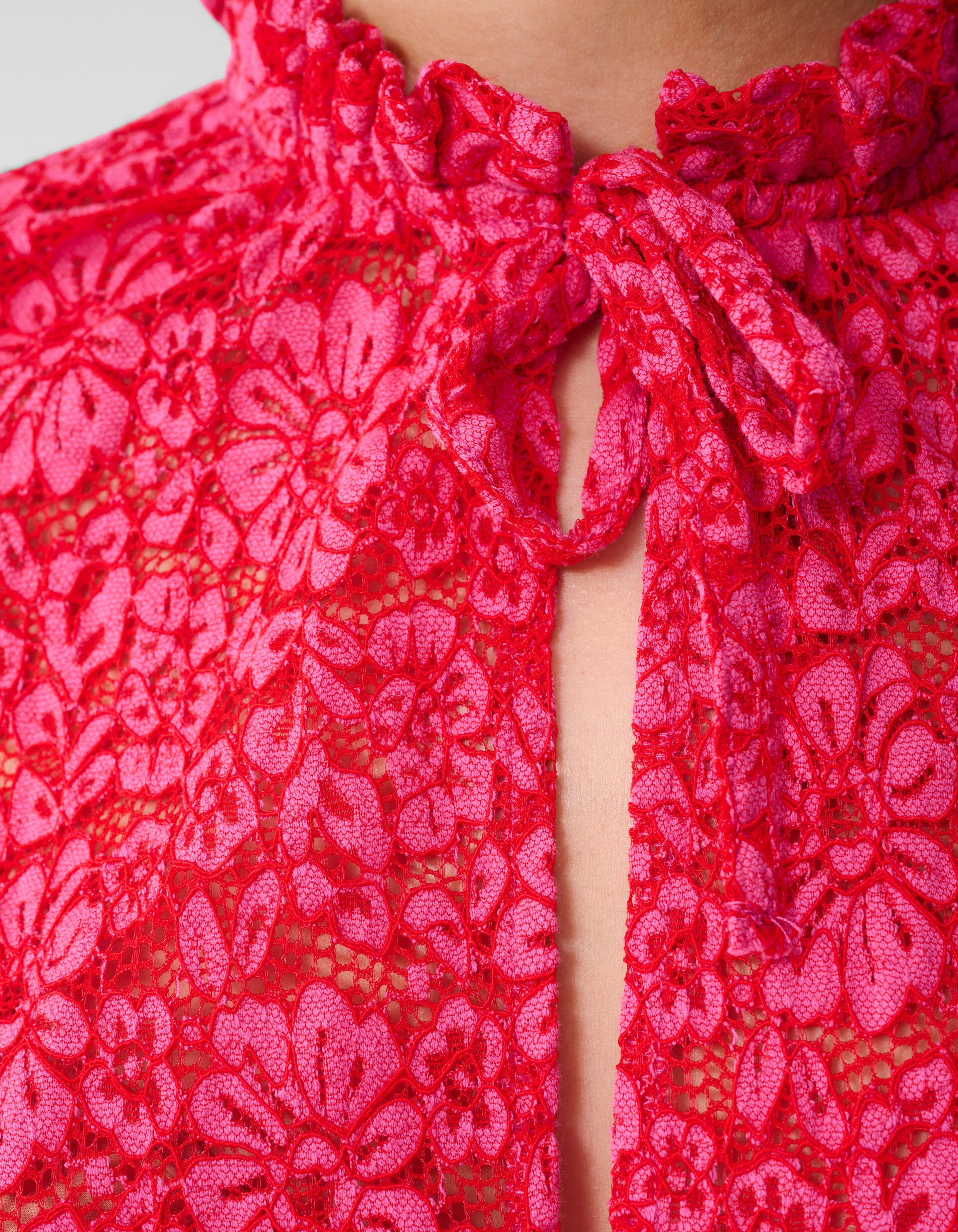 Kanten Ruffle Blouse Roze SHOEBY WOMEN