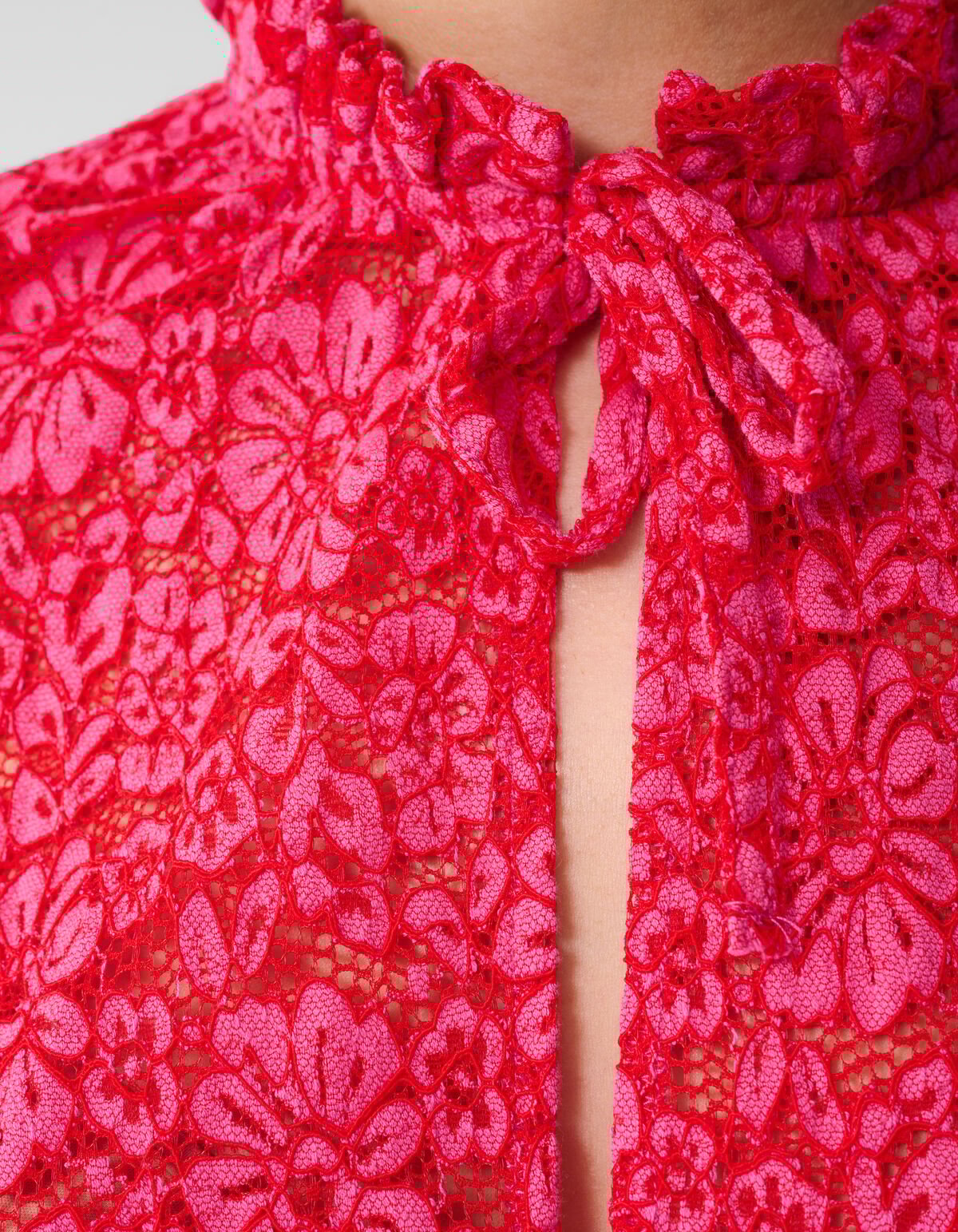 Kanten Ruffle Blouse Roze SHOEBY WOMEN