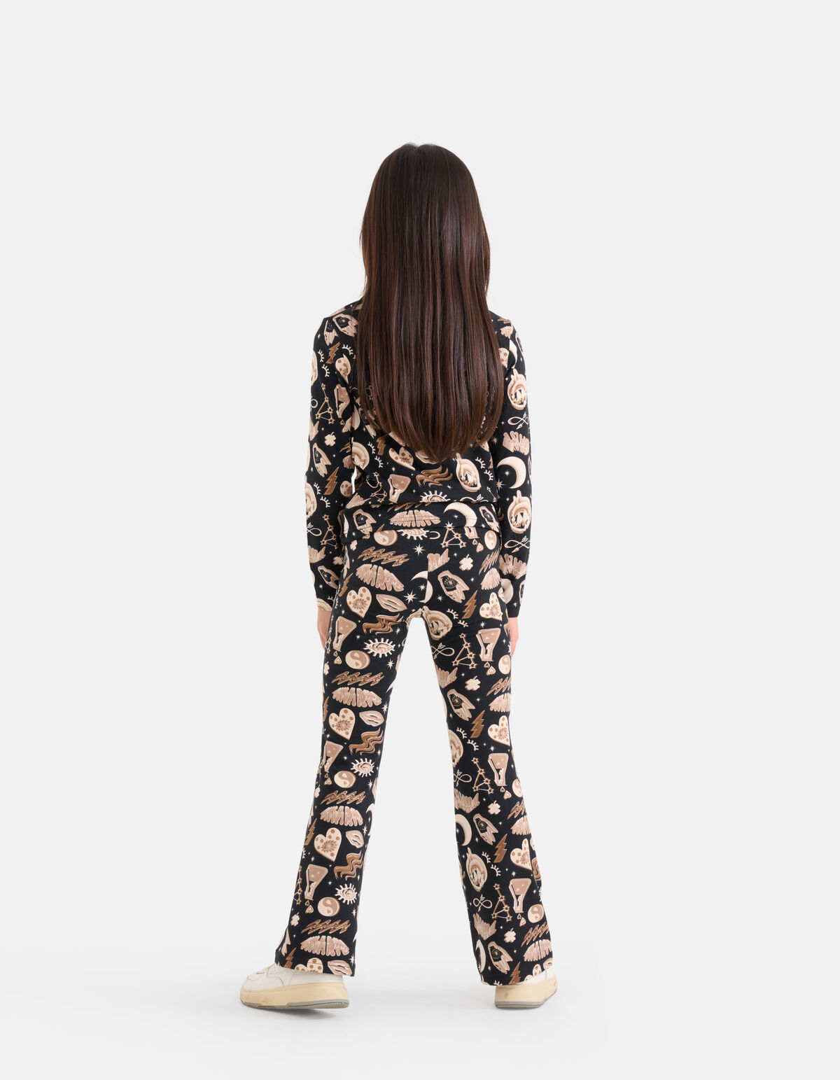 Printed Flared Broek Bruin SHOEBY GIRLS