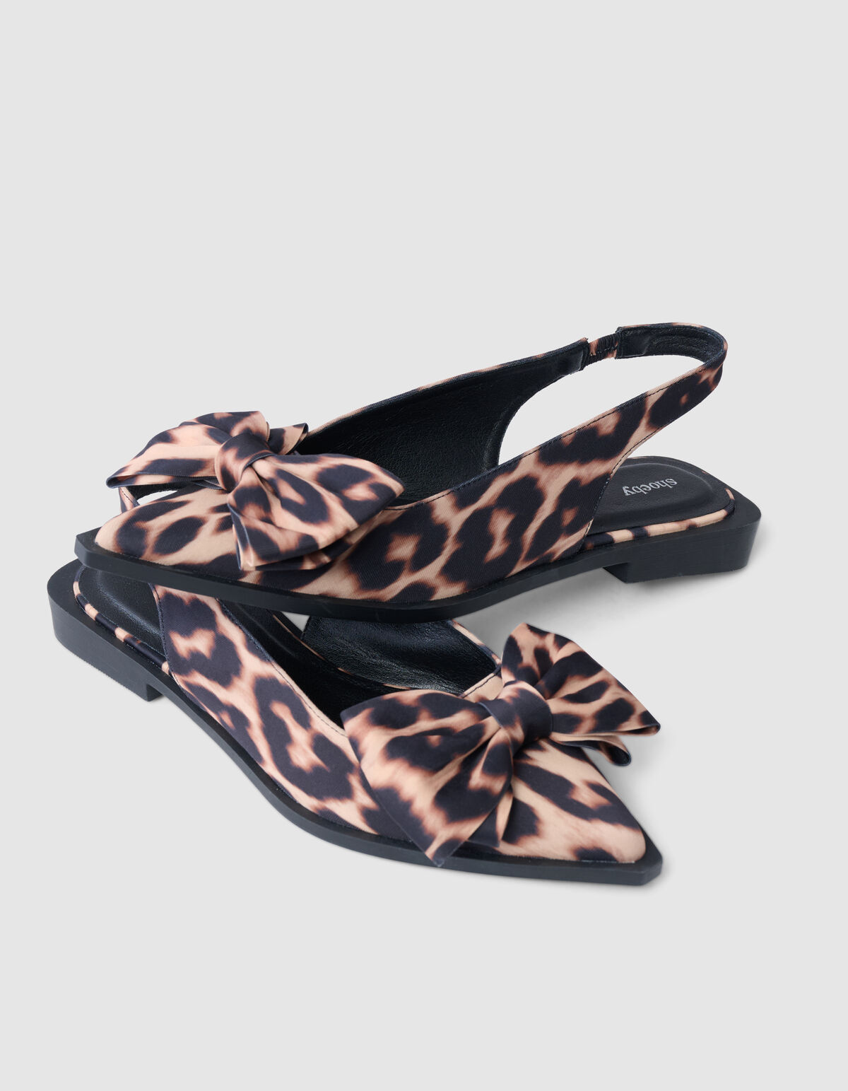Leopard Strik Slingback Bruin SHOEBY SHOES