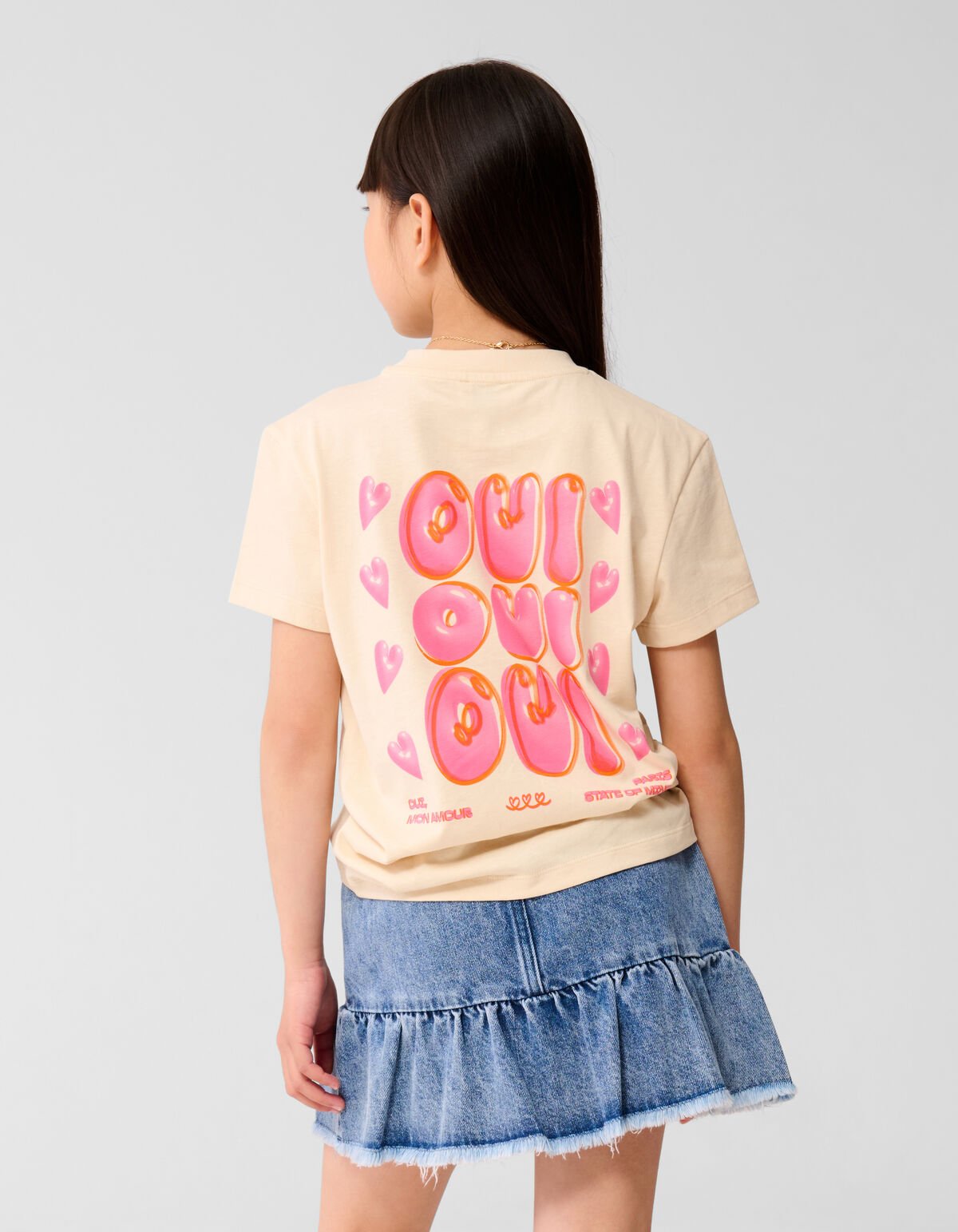 Mon Amour Artwork T-shirt Gebroken Wit SHOEBY GIRLS