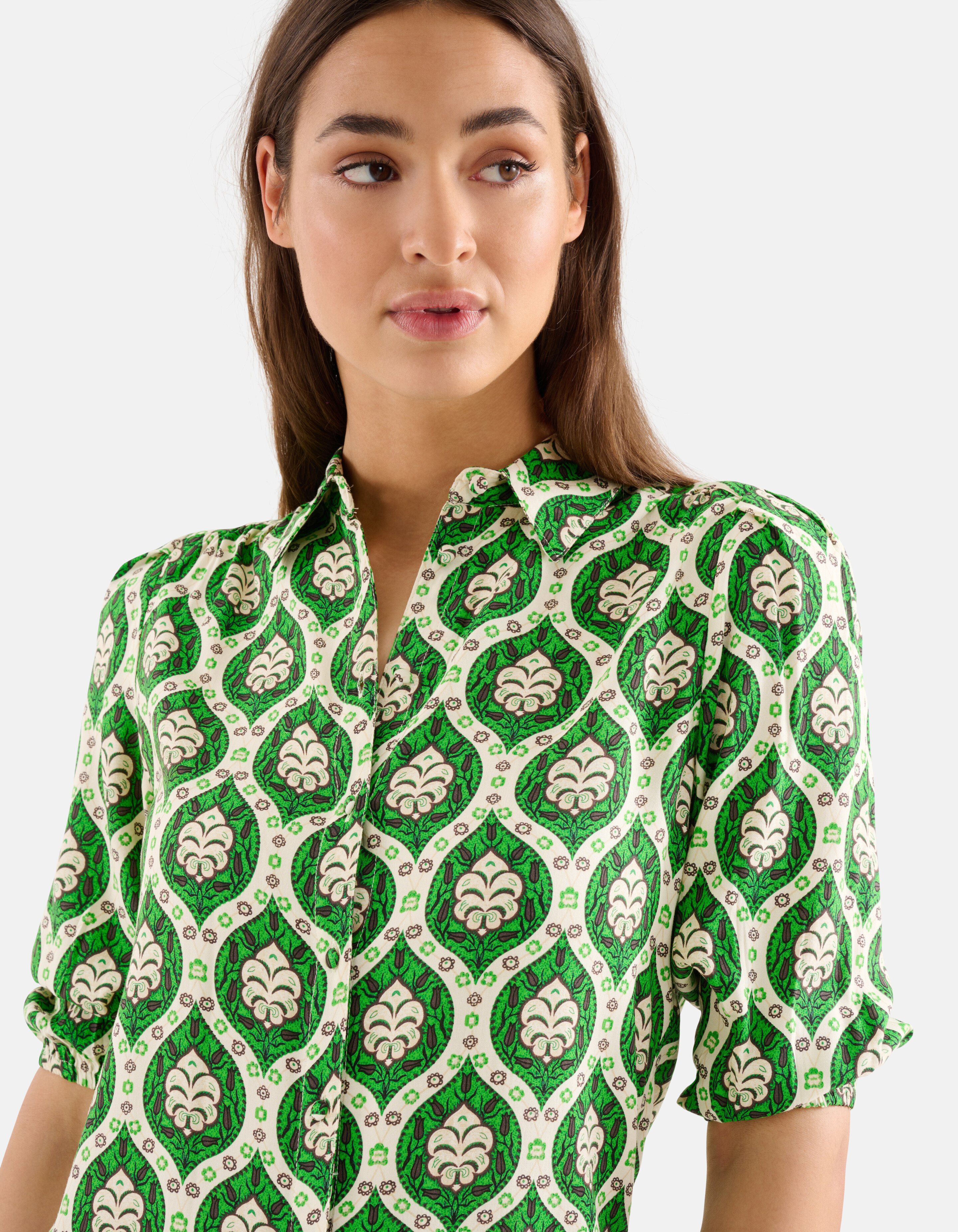 Printed Midi Jurk Groen SHOEBY WOMEN