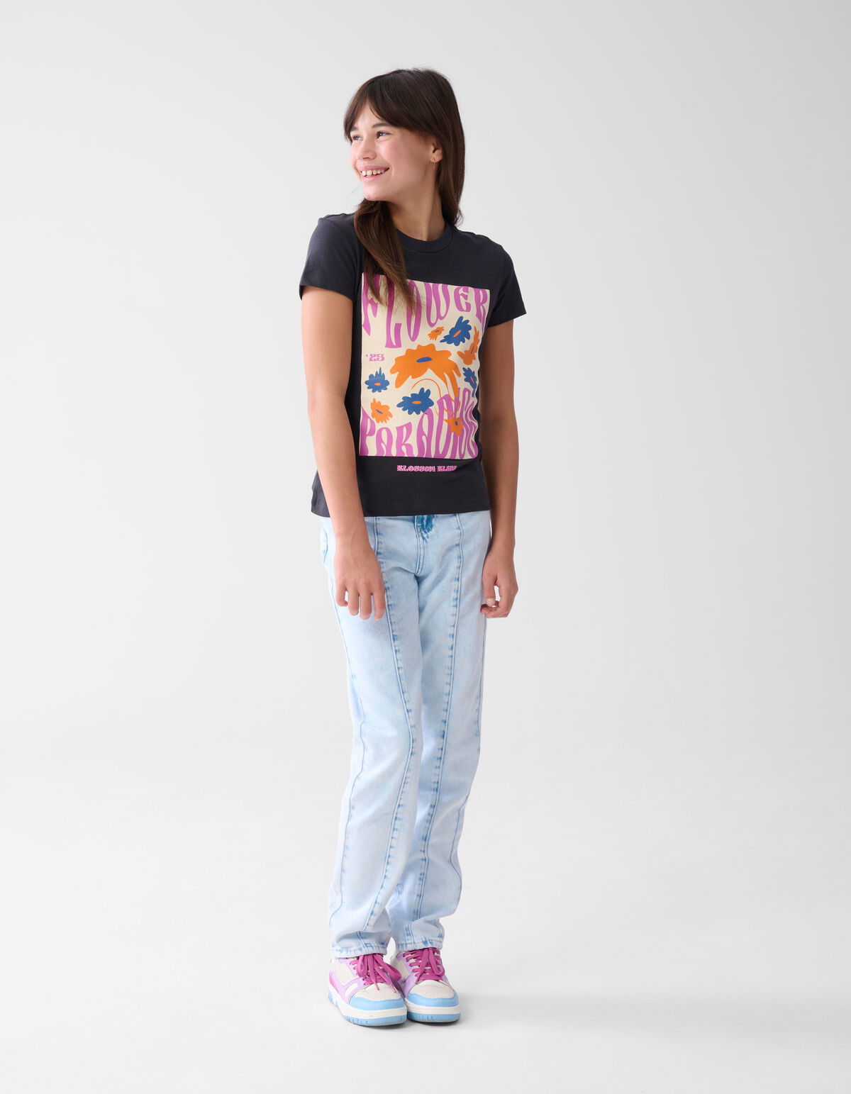 Artwork T-shirt Donkergrijs SHOEBY GIRLS