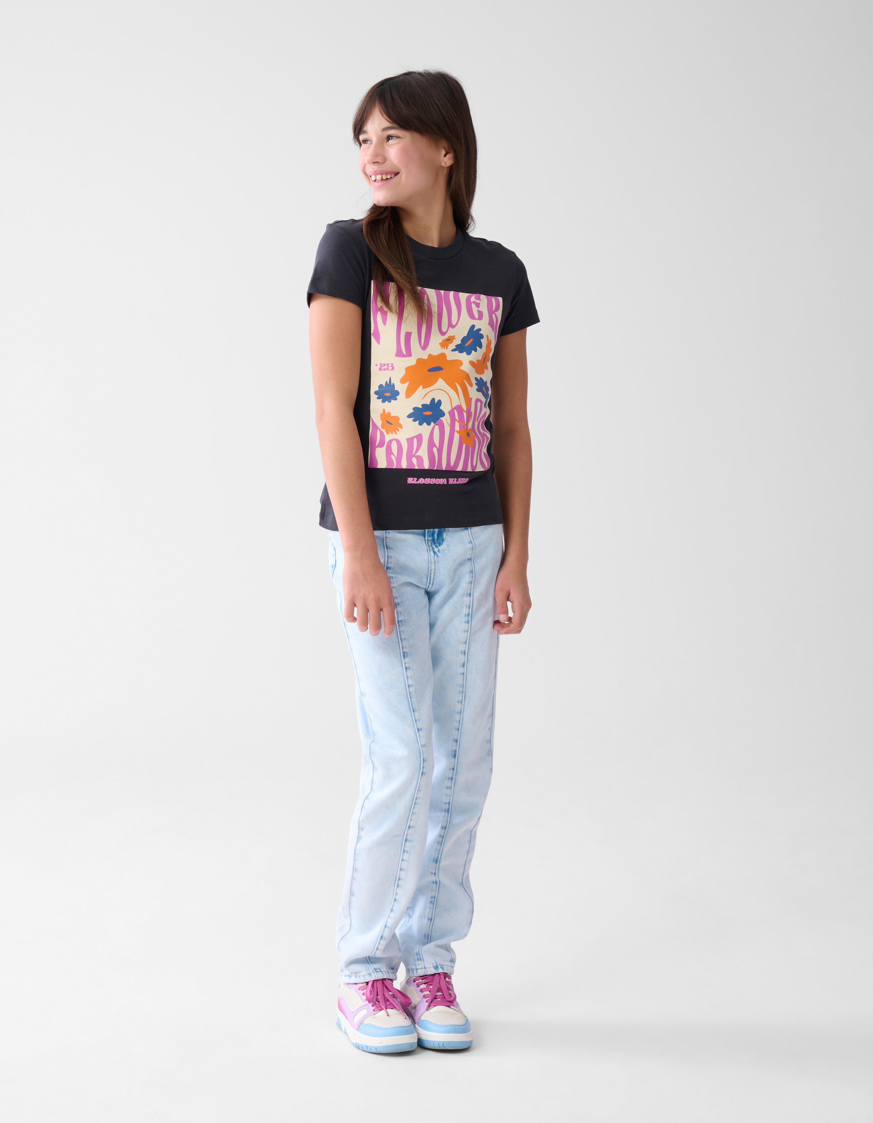 Artwork T-shirt Donkergrijs SHOEBY GIRLS