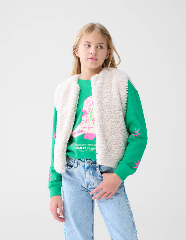 Teddy Label Gilet Gebroken Wit SHOEBY GIRLS