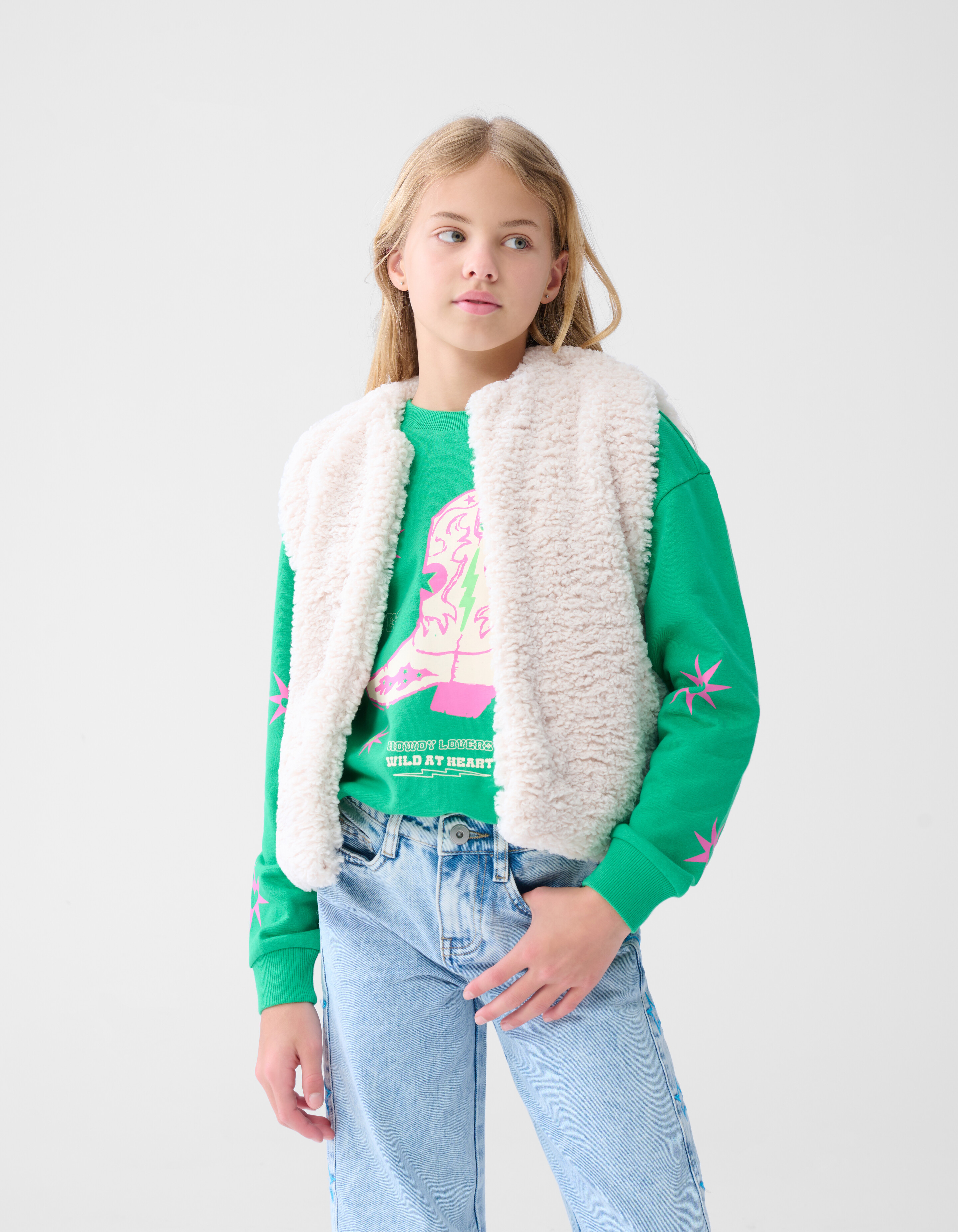 Teddy Label Gilet Gebroken Wit SHOEBY GIRLS