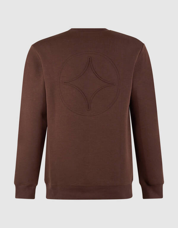 Spark Embroidery Sweater Donkerbruin SHOEBY MEN