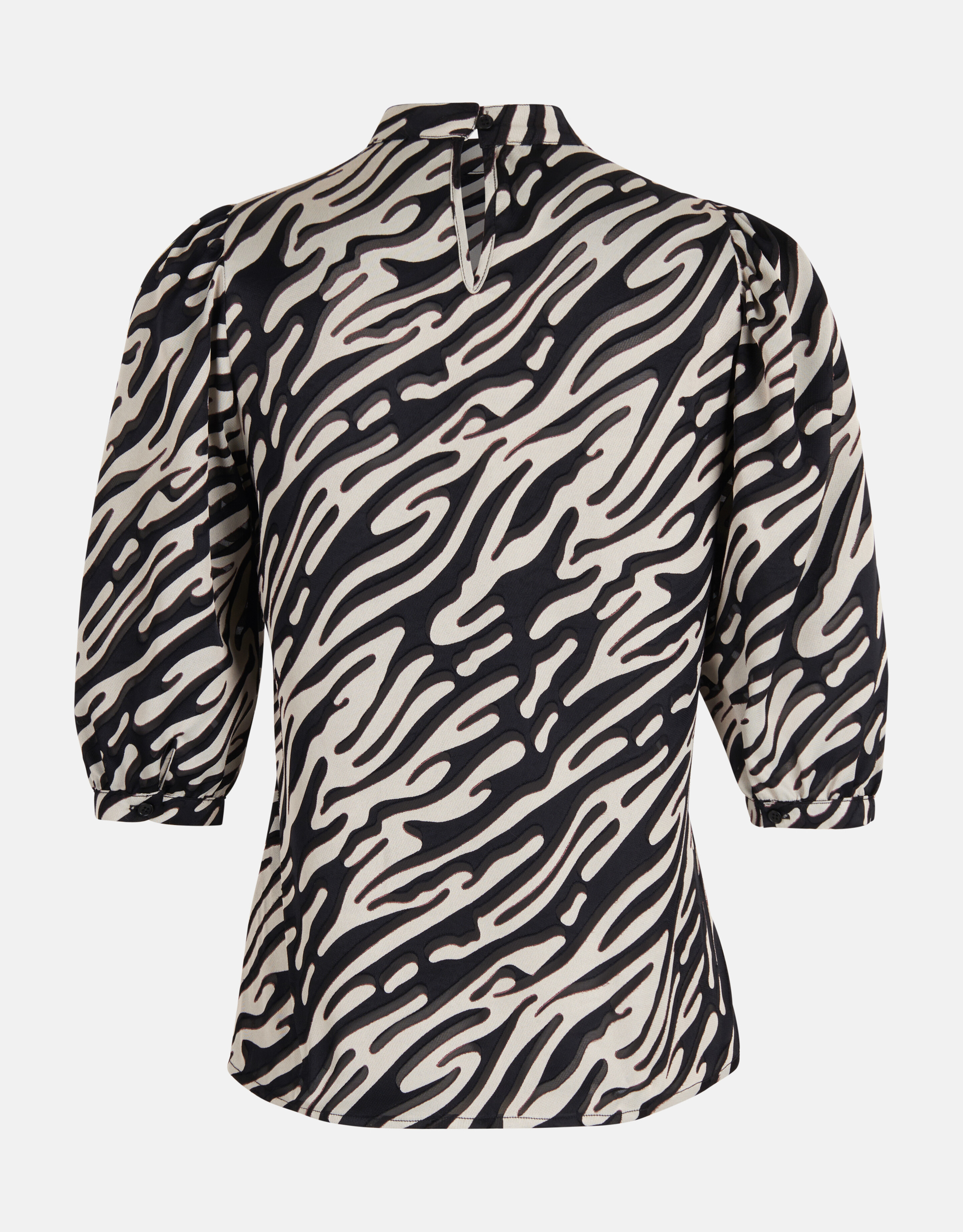 Zebra Burn Out Top Zwart/Wit SHOEBY WOMEN