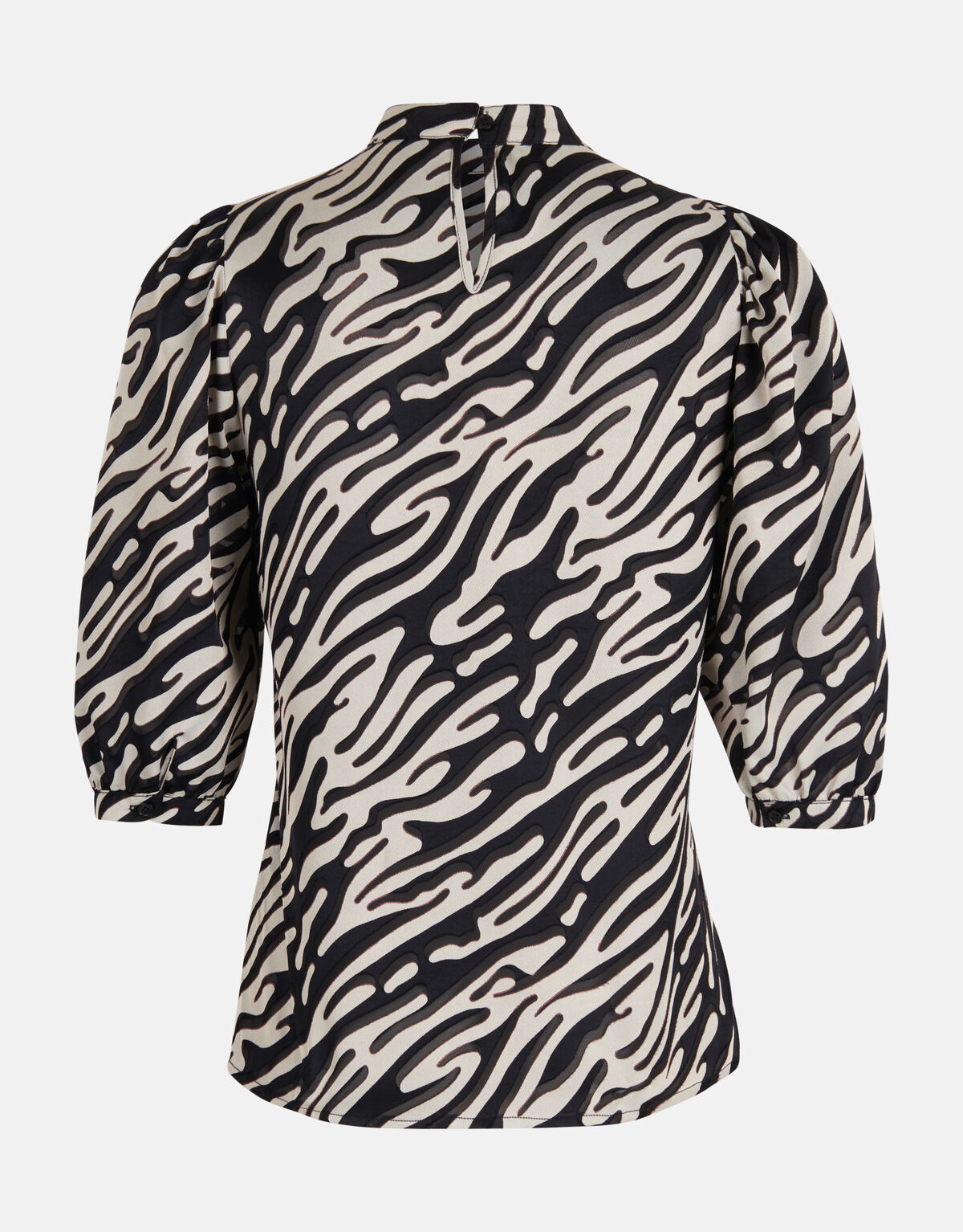 Zebra Burn Out Top Zwart/Wit SHOEBY WOMEN