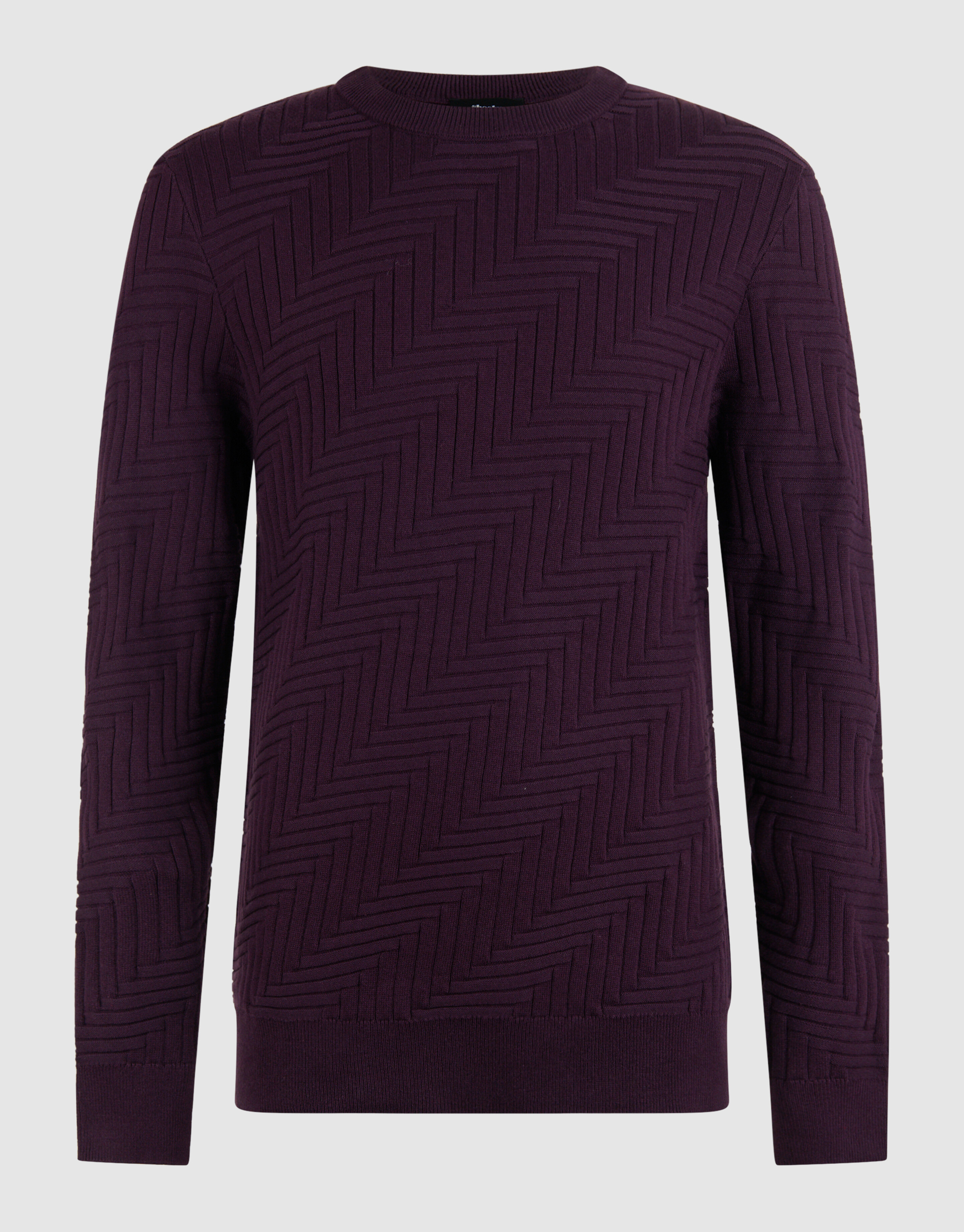 Structuur Knit Sweater Donkerrood SHOEBY MEN