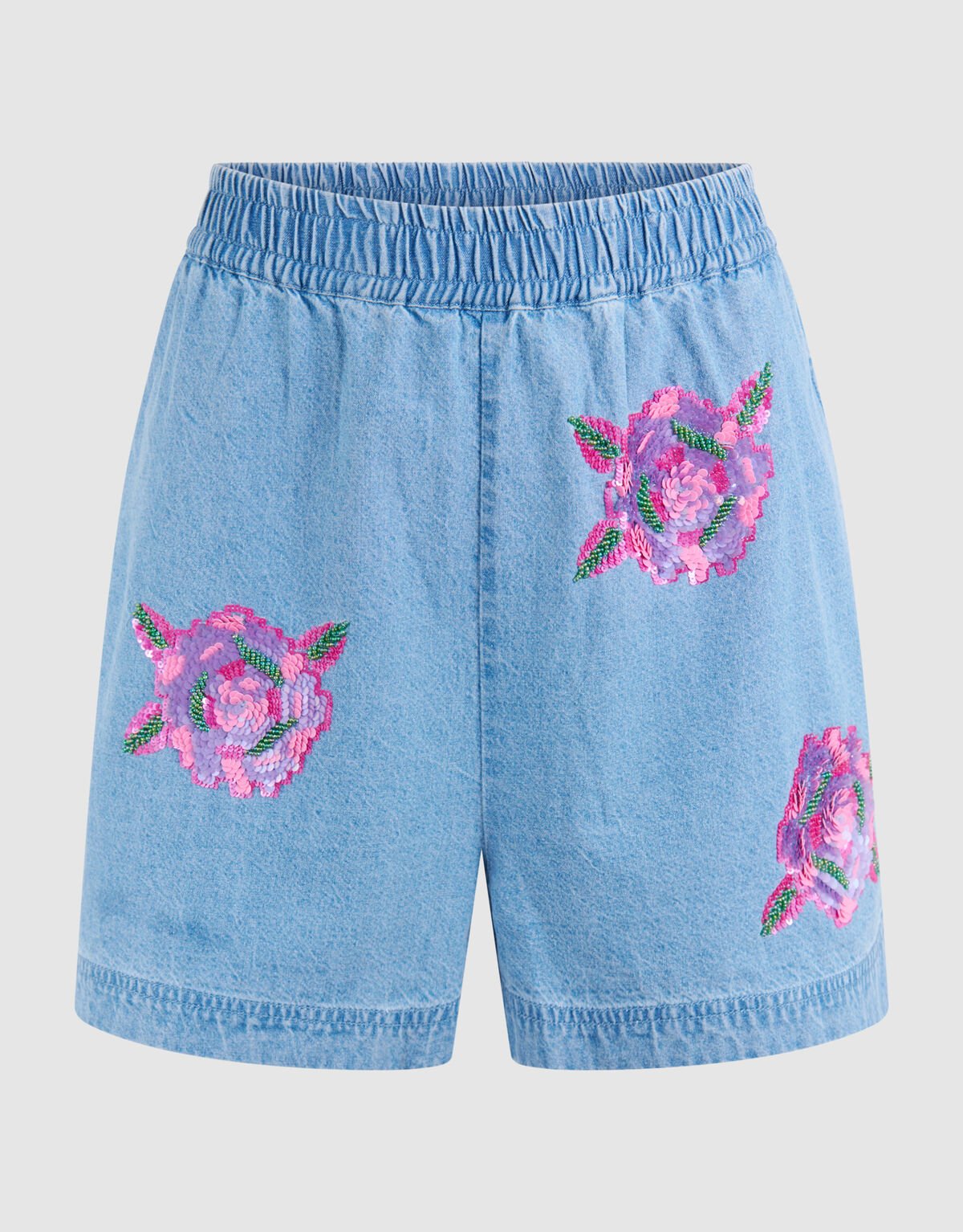 Sequin Denim Short Blauw SHOEBY WOMEN